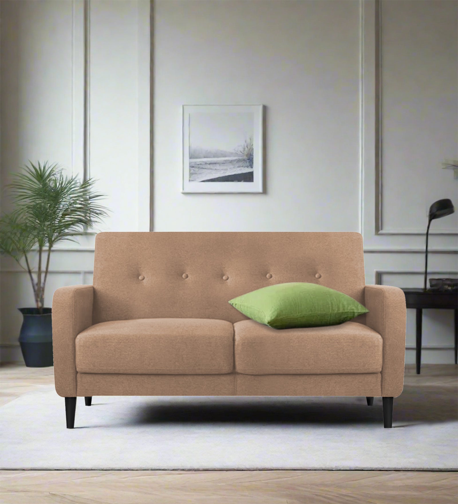 Marq Fabric 2 Seater Sofa In Cosmic Beige Colour - Febonic Living
