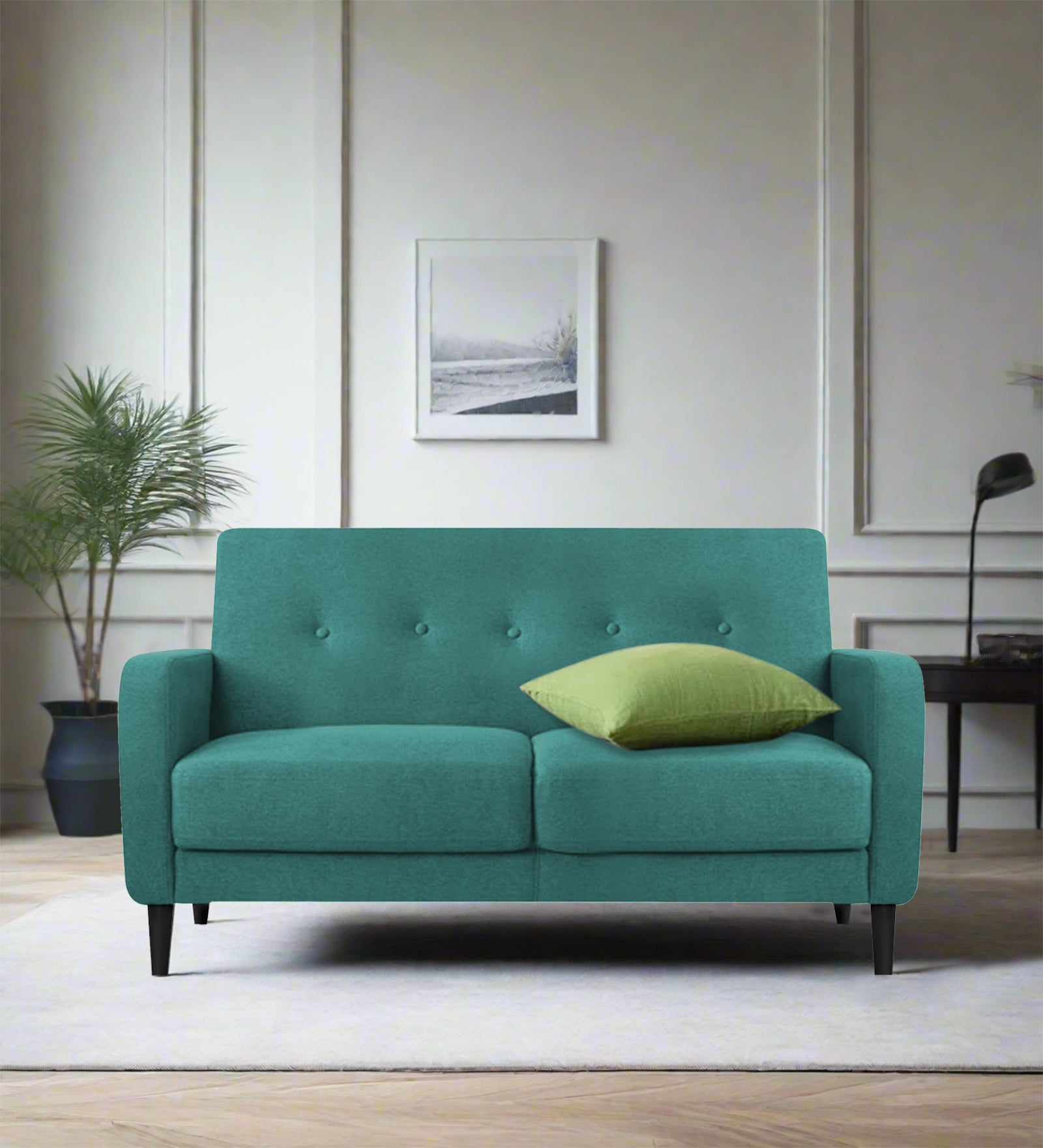 Marq Fabric 2 Seater Sofa In Sea Green Colour - Febonic Living