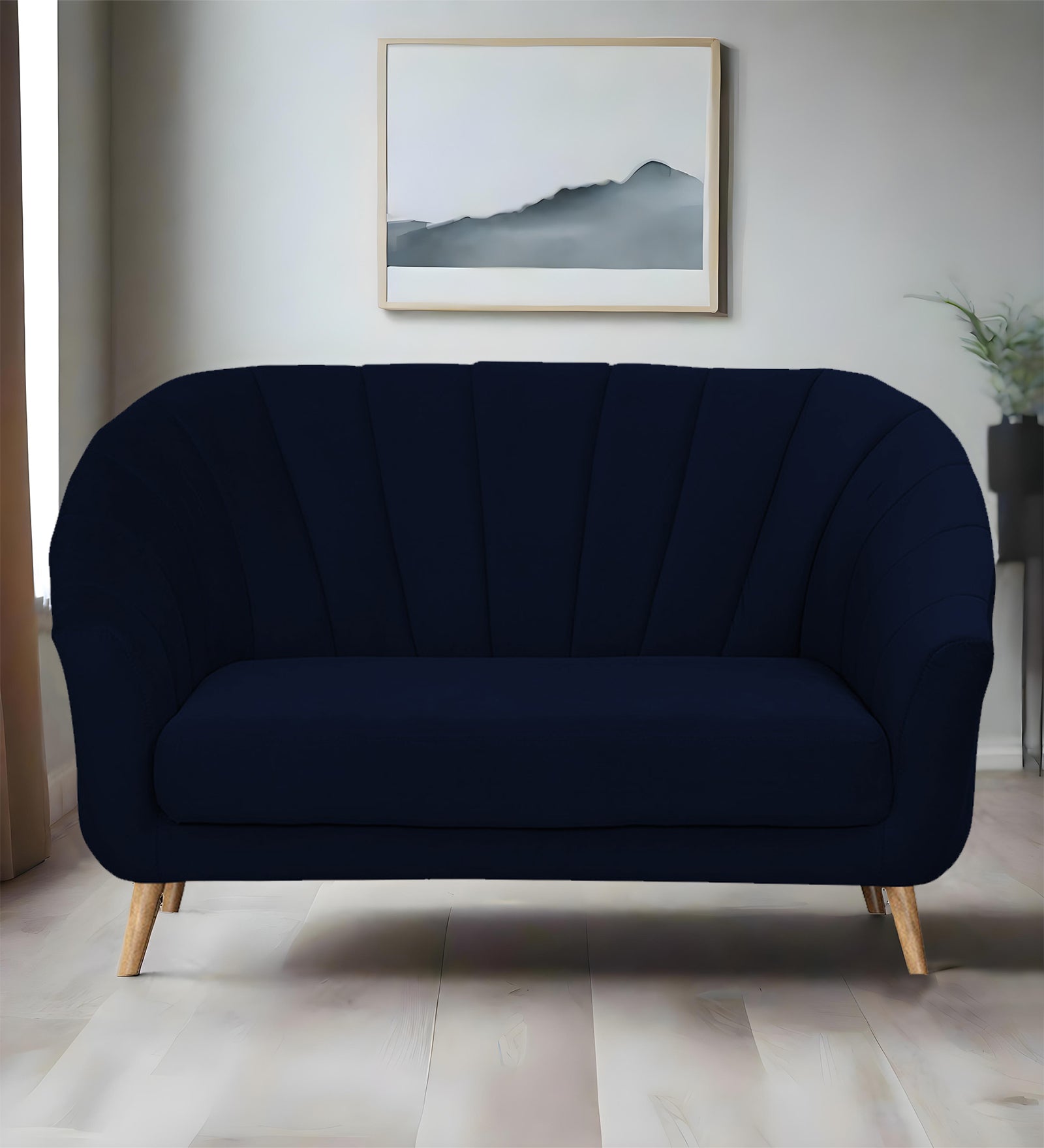 Kaylee Velvet 2 Seater Sofa In Dark Blue Colour - Febonic Living
