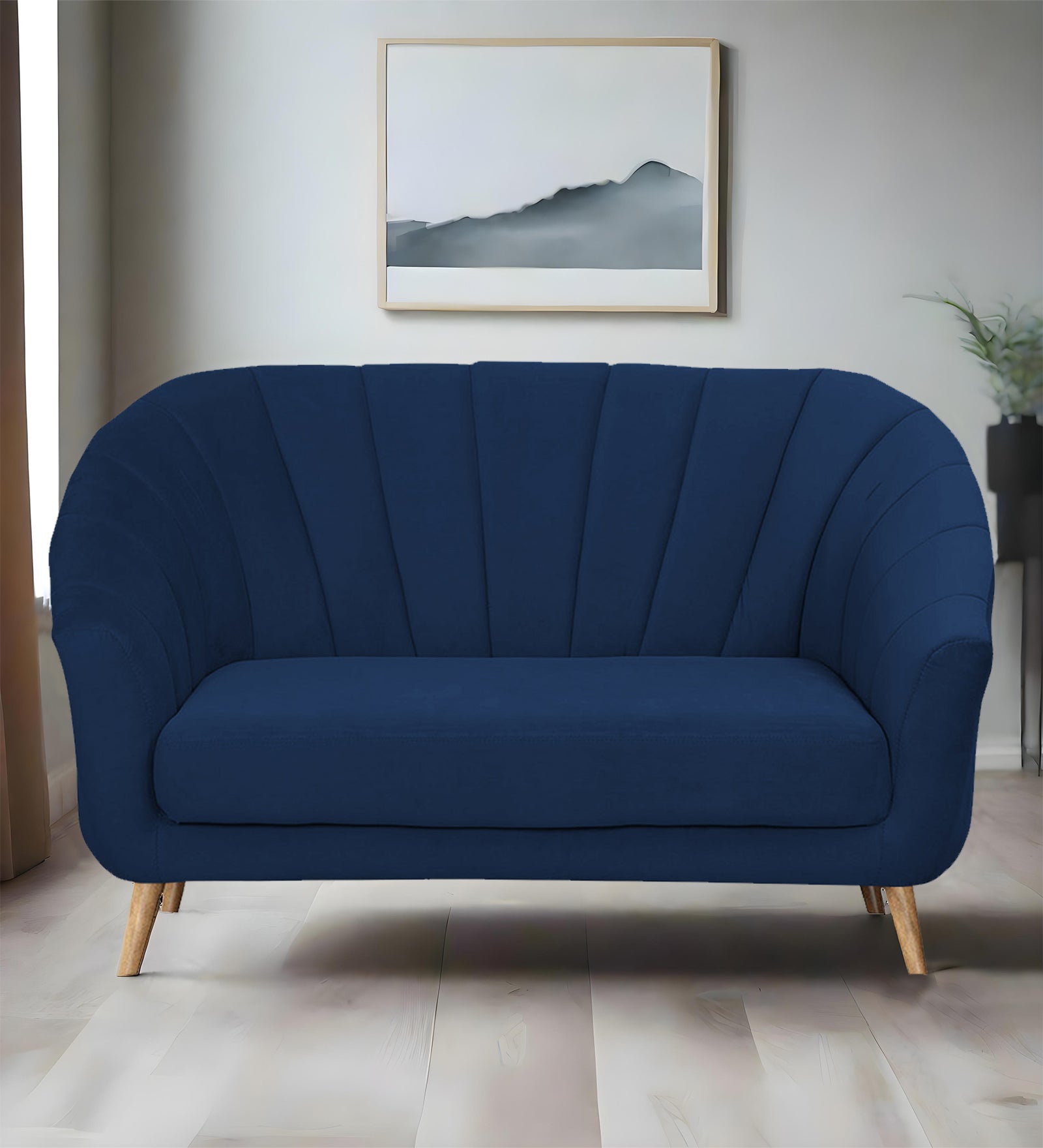 Kaylee Velvet 2 Seater Sofa In Imperial Blue Colour - Febonic Living