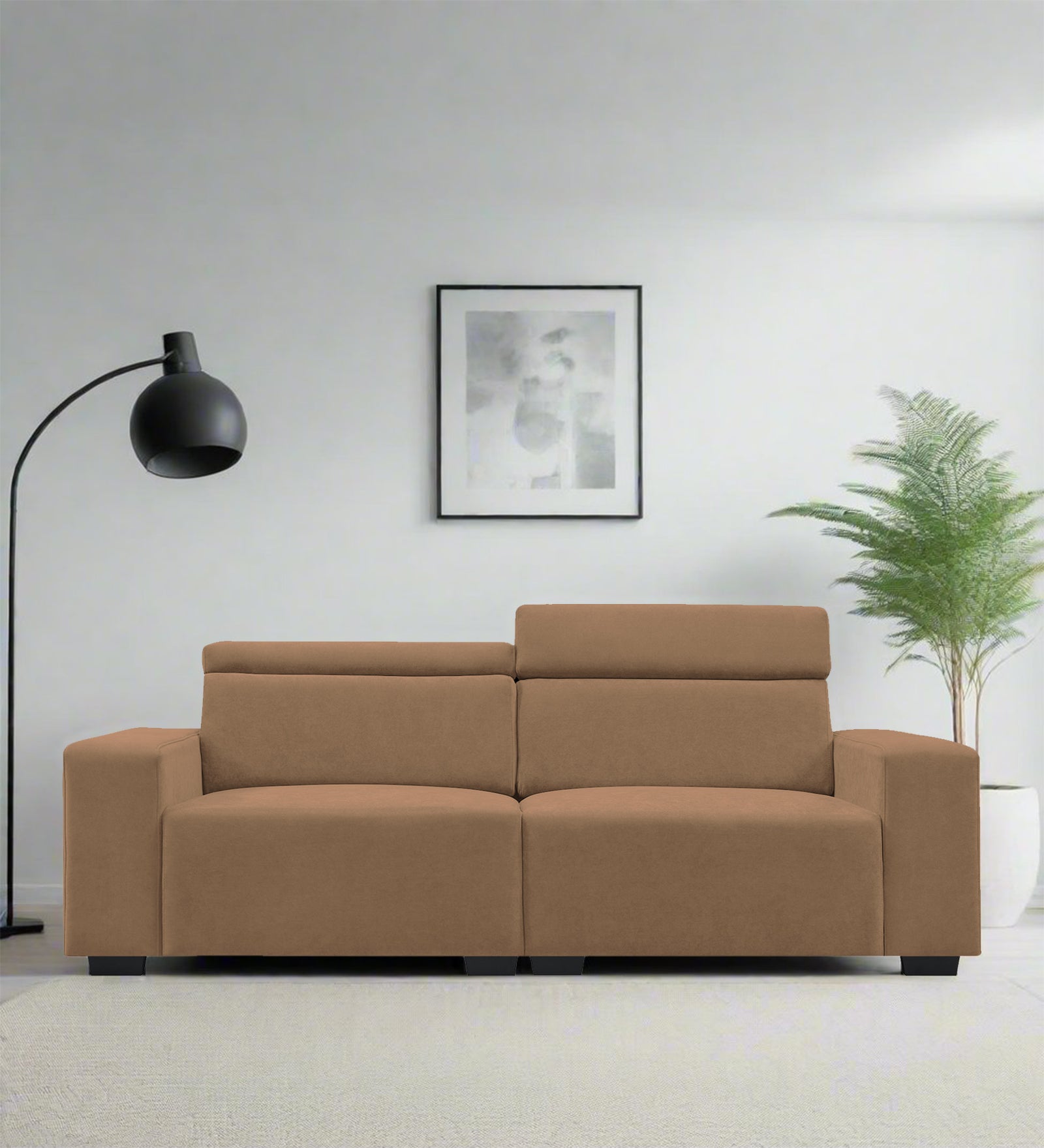 Hiro Fabric 2 Seater Sofa In Dusty peach Colour - Febonic Living
