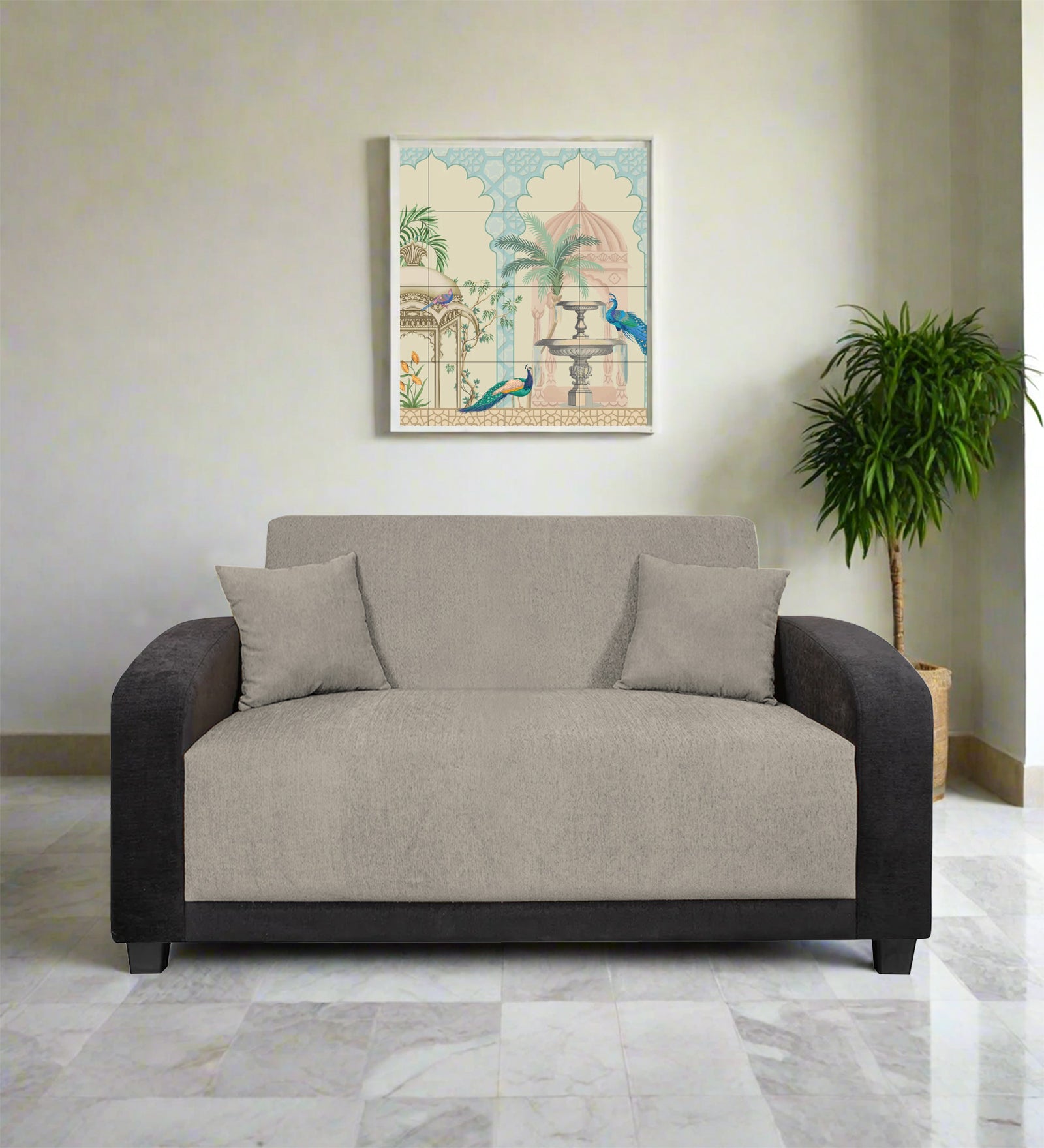 Alex Fabric 2 Seater Sofa In Ash Grey Colour - Febonic Living