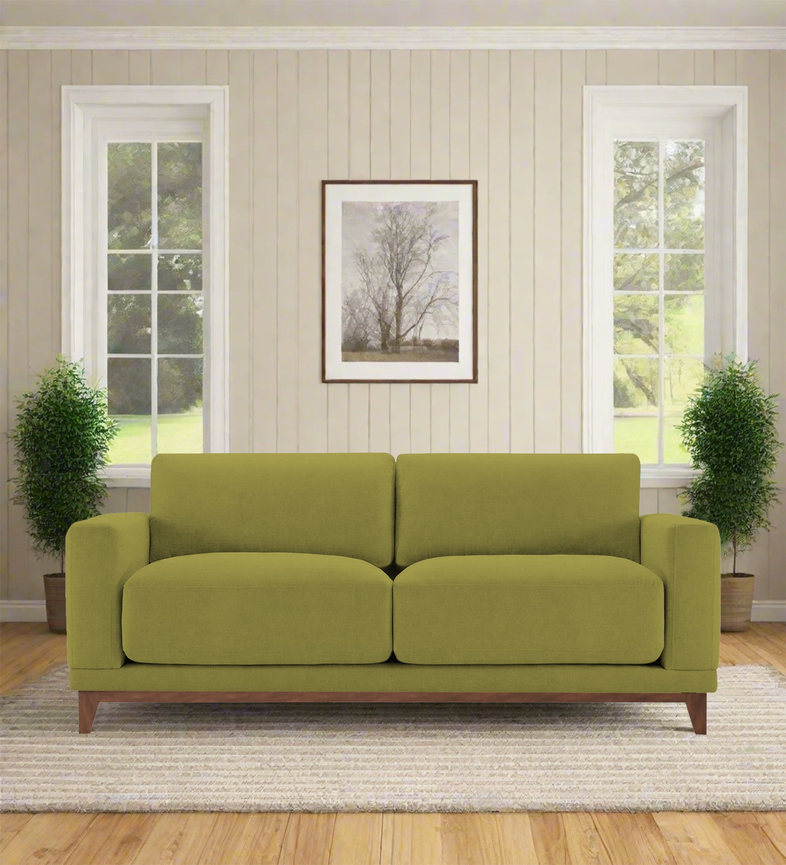 Esha Fabric 2 Seater Sofa In Kelly Green Colour - Febonic Living