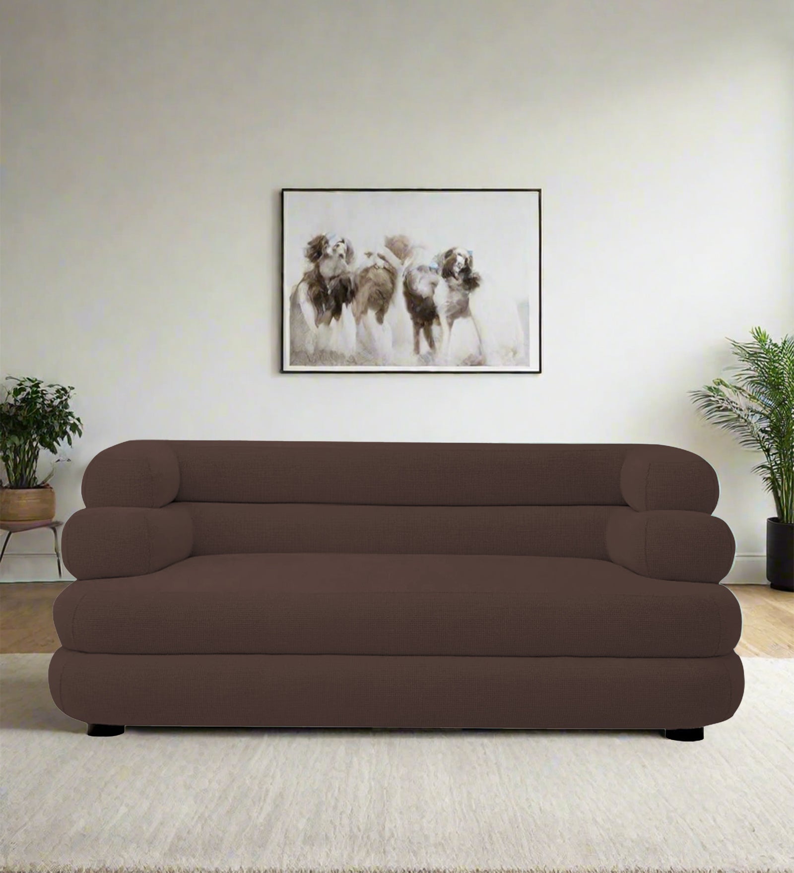 Wener Fabric 2 Seater Sofa In Caramel Brown Colour - Febonic Living