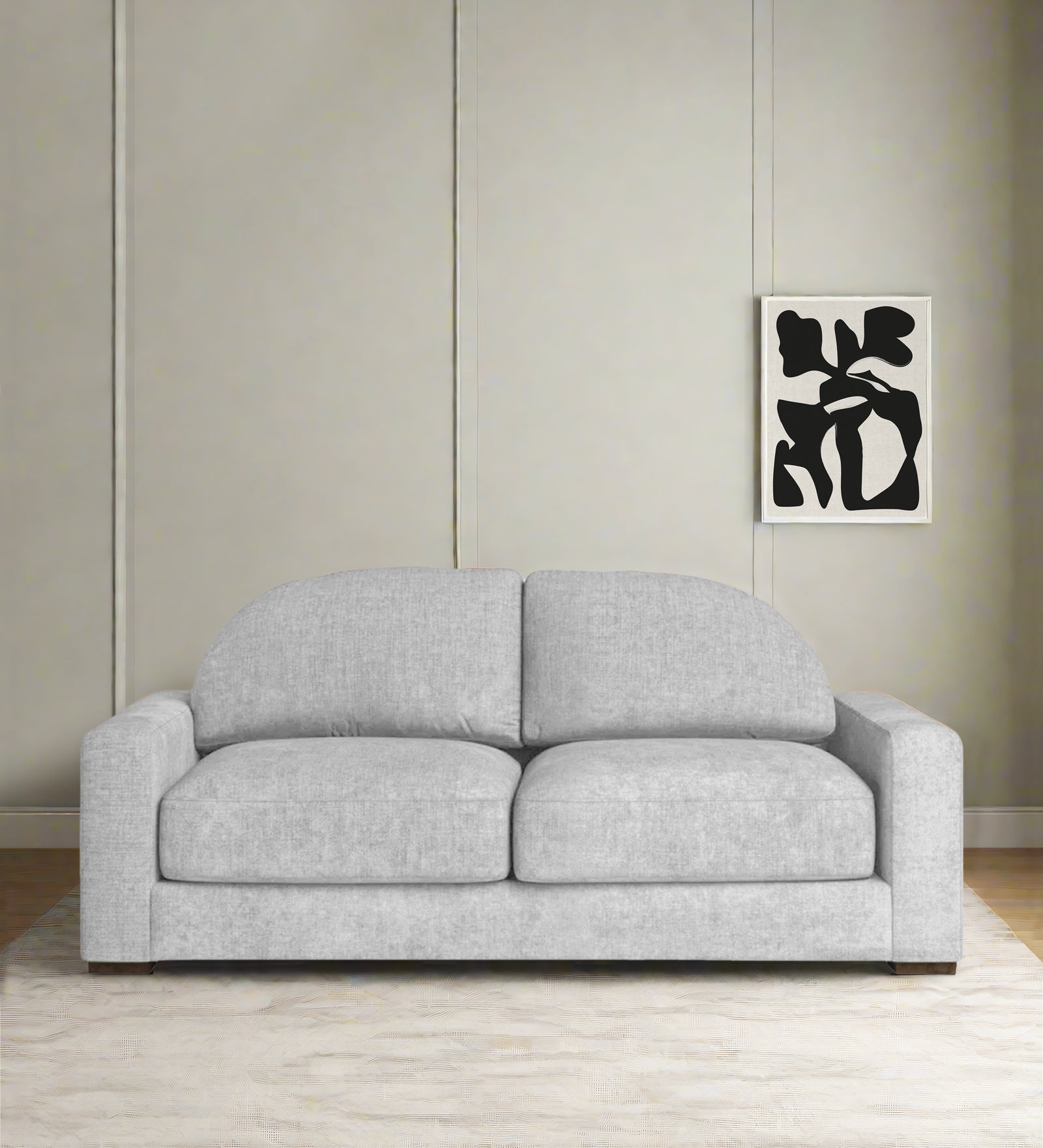 Dara Fabric 2 Seater Sofa In Lit Grey Colour - Febonic Living