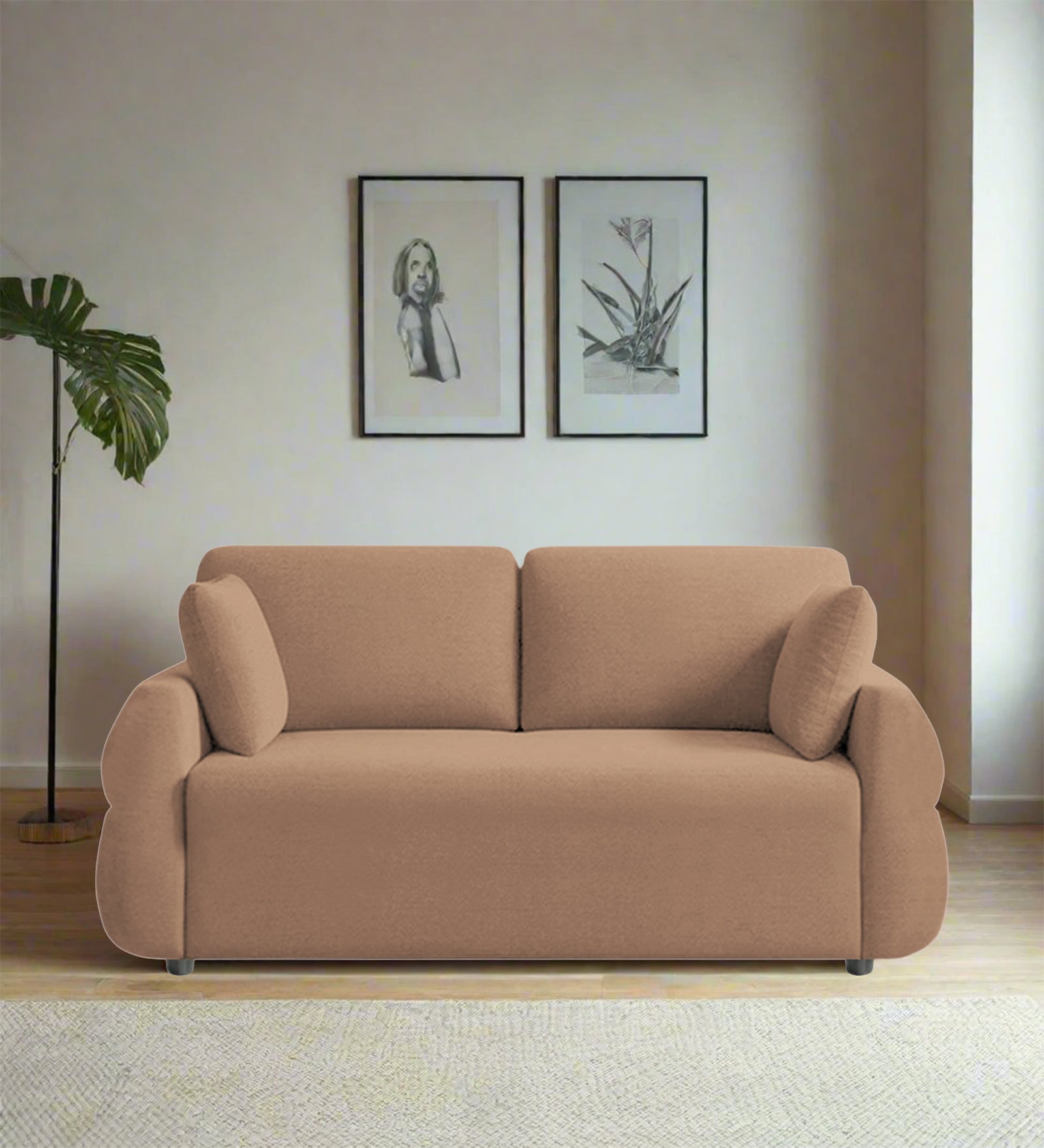 Jack Fabric 2 Seater Sofa In Cosmic Beige Colour - Febonic Living