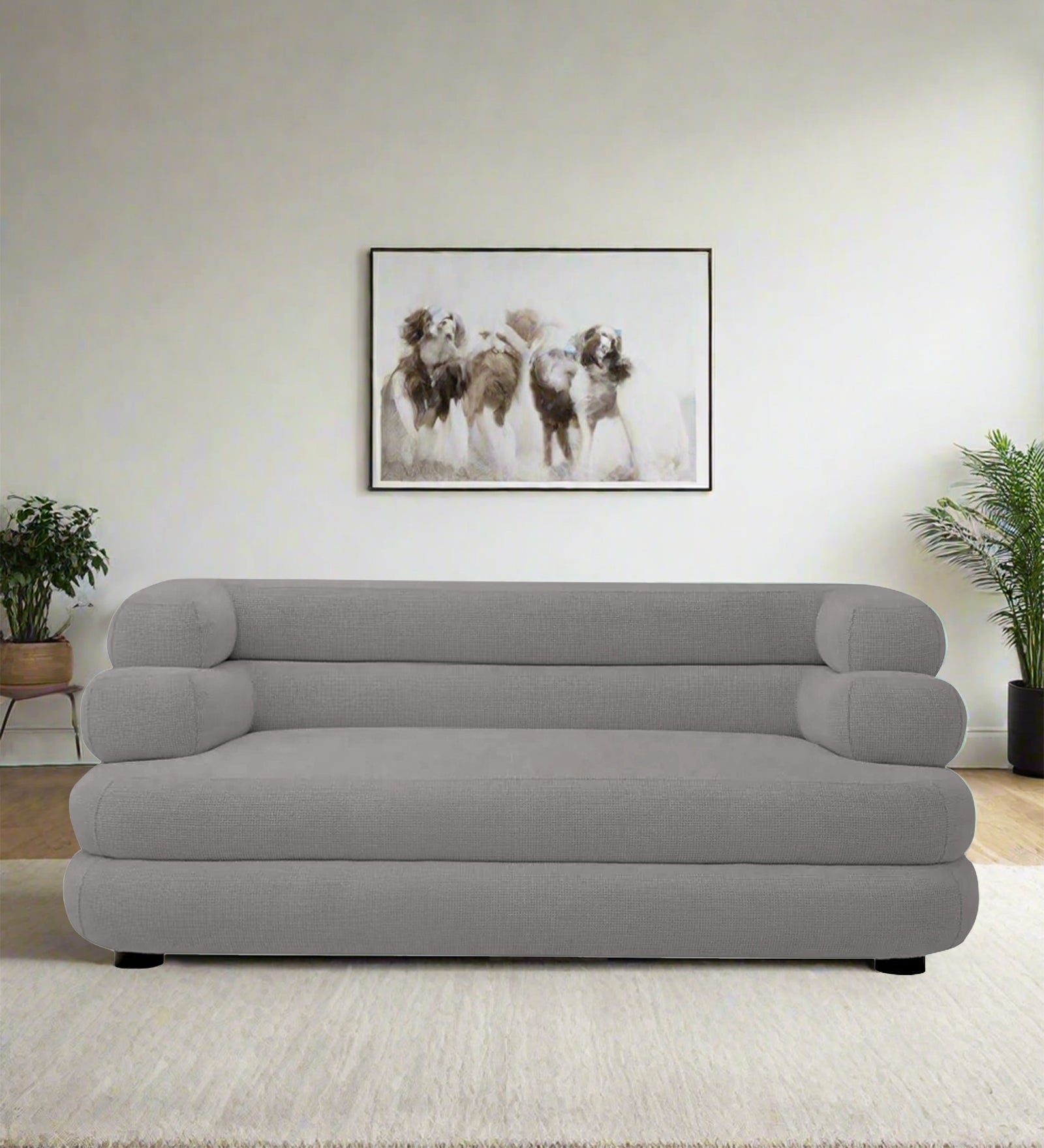 Wener Fabric 2 Seater Sofa In Silver Grey Colour - Febonic Living