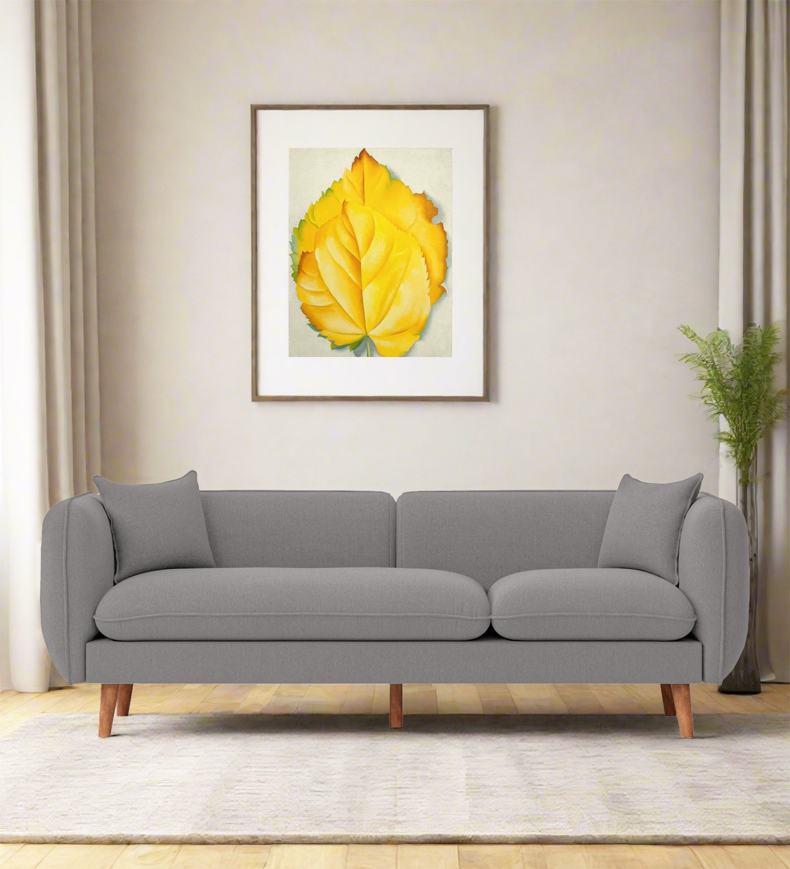 Reva Fabric 3 Seater Sofa In Silver Grey Colour - Febonic Living