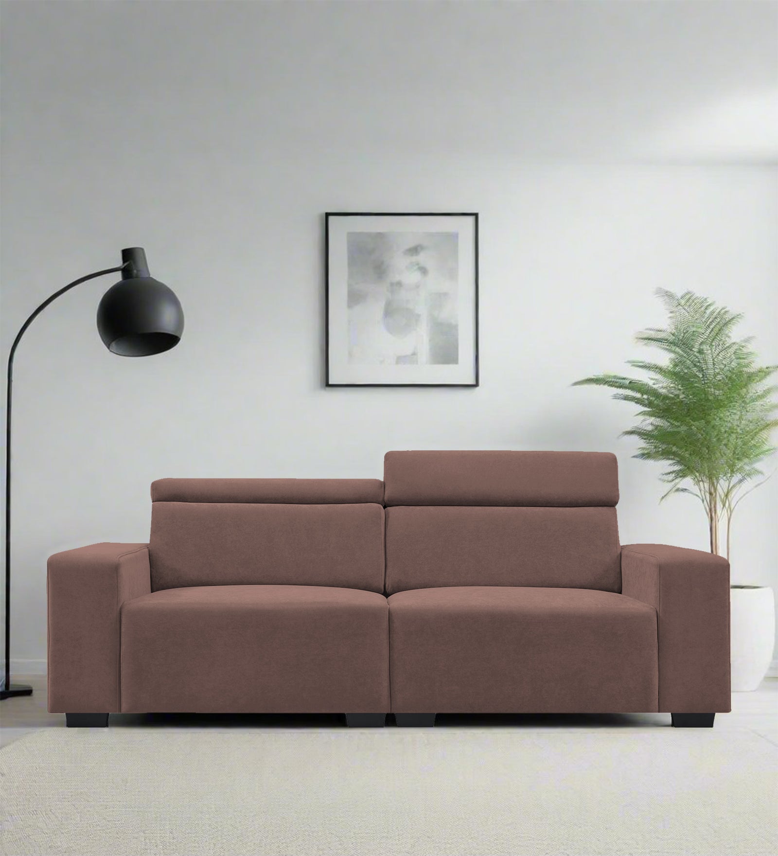 Hiro Fabric 2 Seater Sofa In Berry Wine Colour - Febonic Living