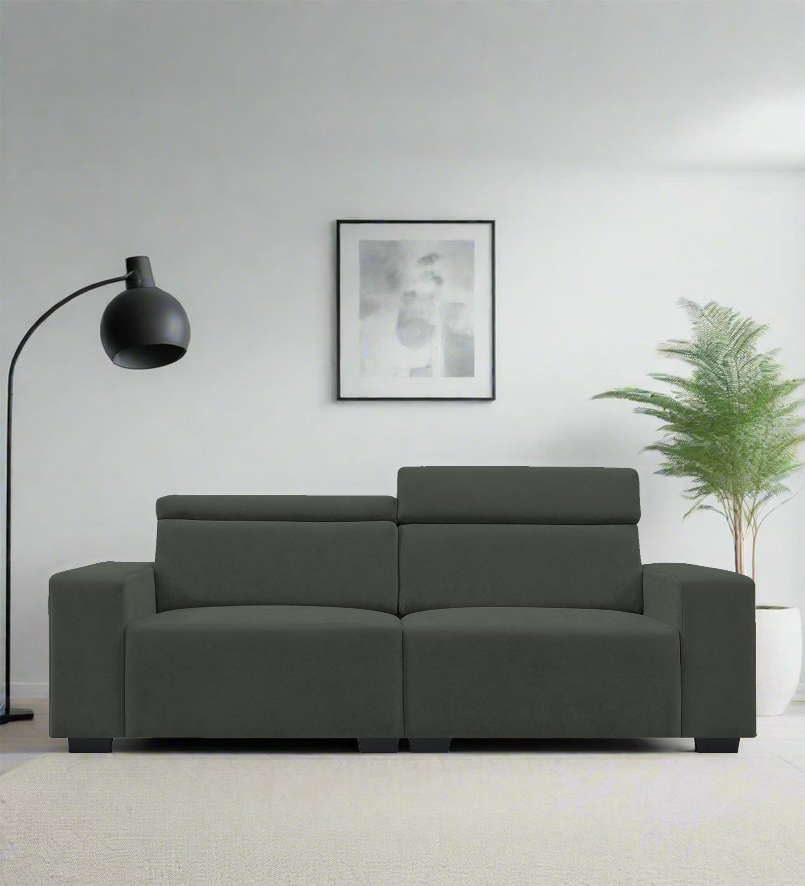 Hiro Fabric 2 Seater Sofa In I-Land Green Colour - Febonic Living