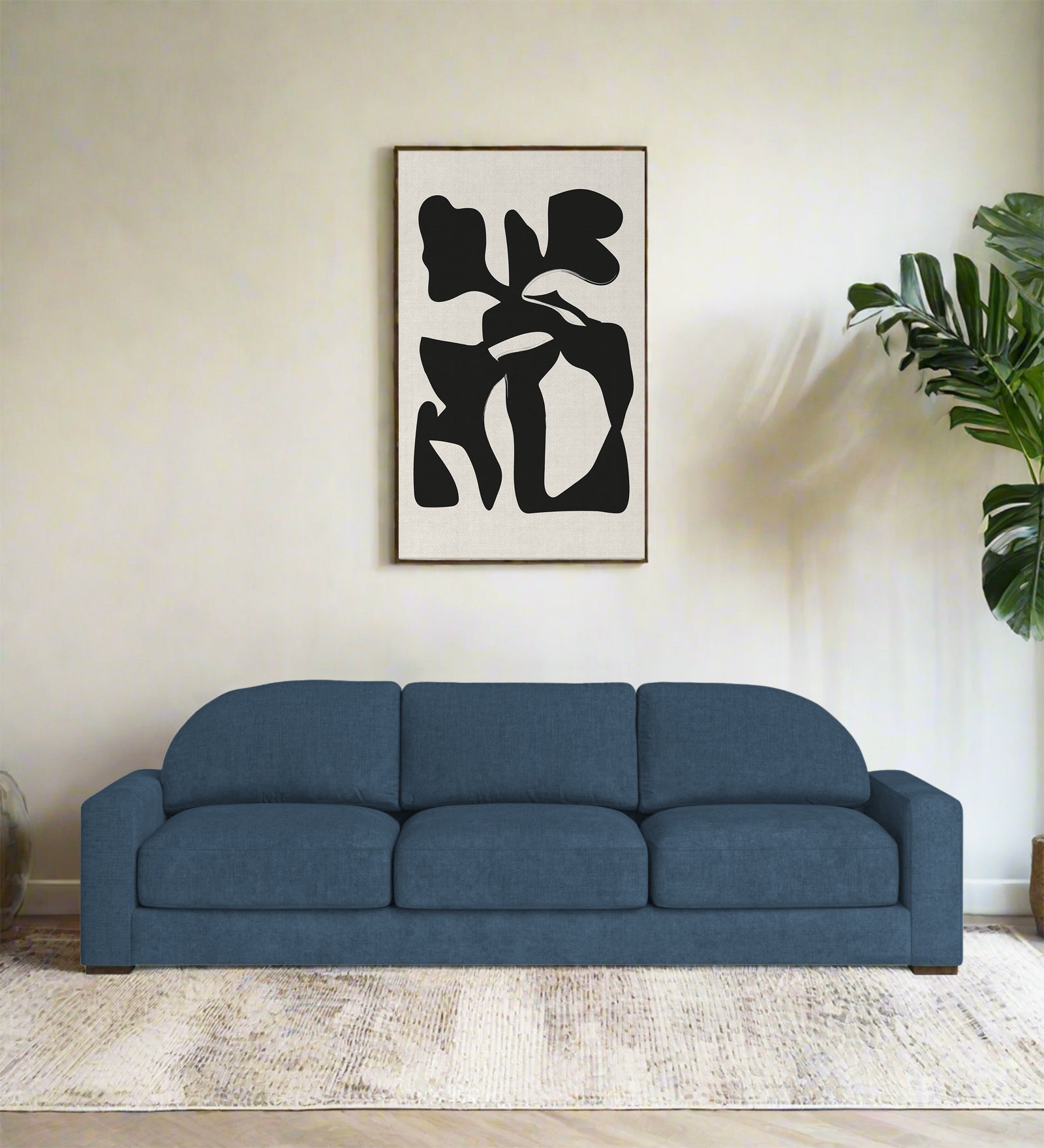 Dara Fabric 3 Seater Sofa In Light Blue Colour