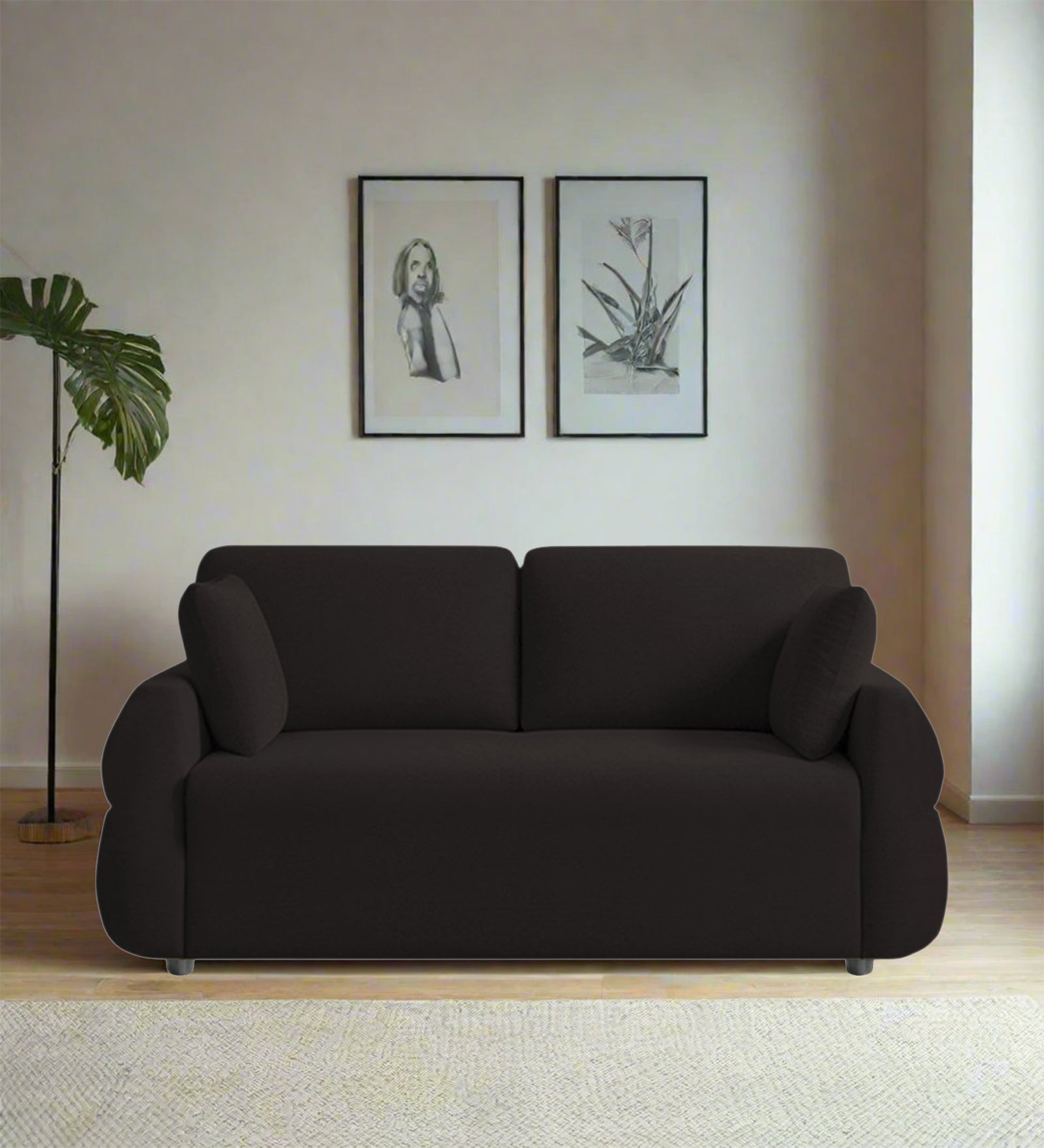 Jack Fabric 2 Seater Sofa In Cara Brown Colour - Febonic Living