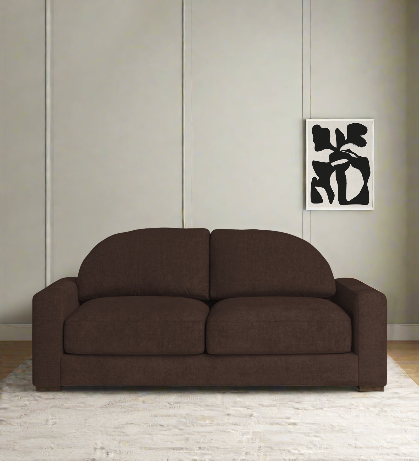 Dara Fabric 2 Seater Sofa In Coffee Brown Colour - Febonic Living