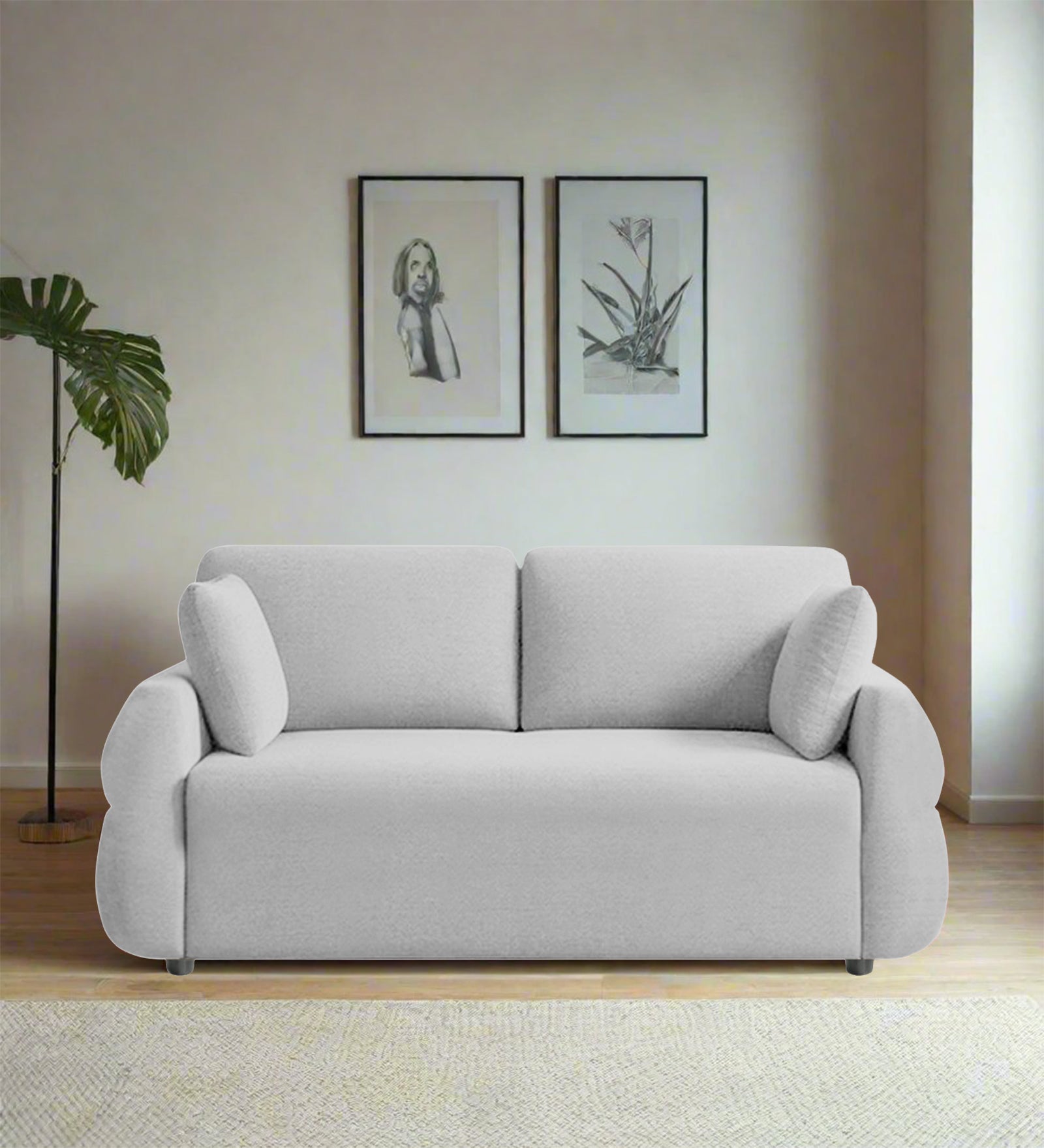 Jack Fabric 2 Seater Sofa In Lit Grey Colour - Febonic Living