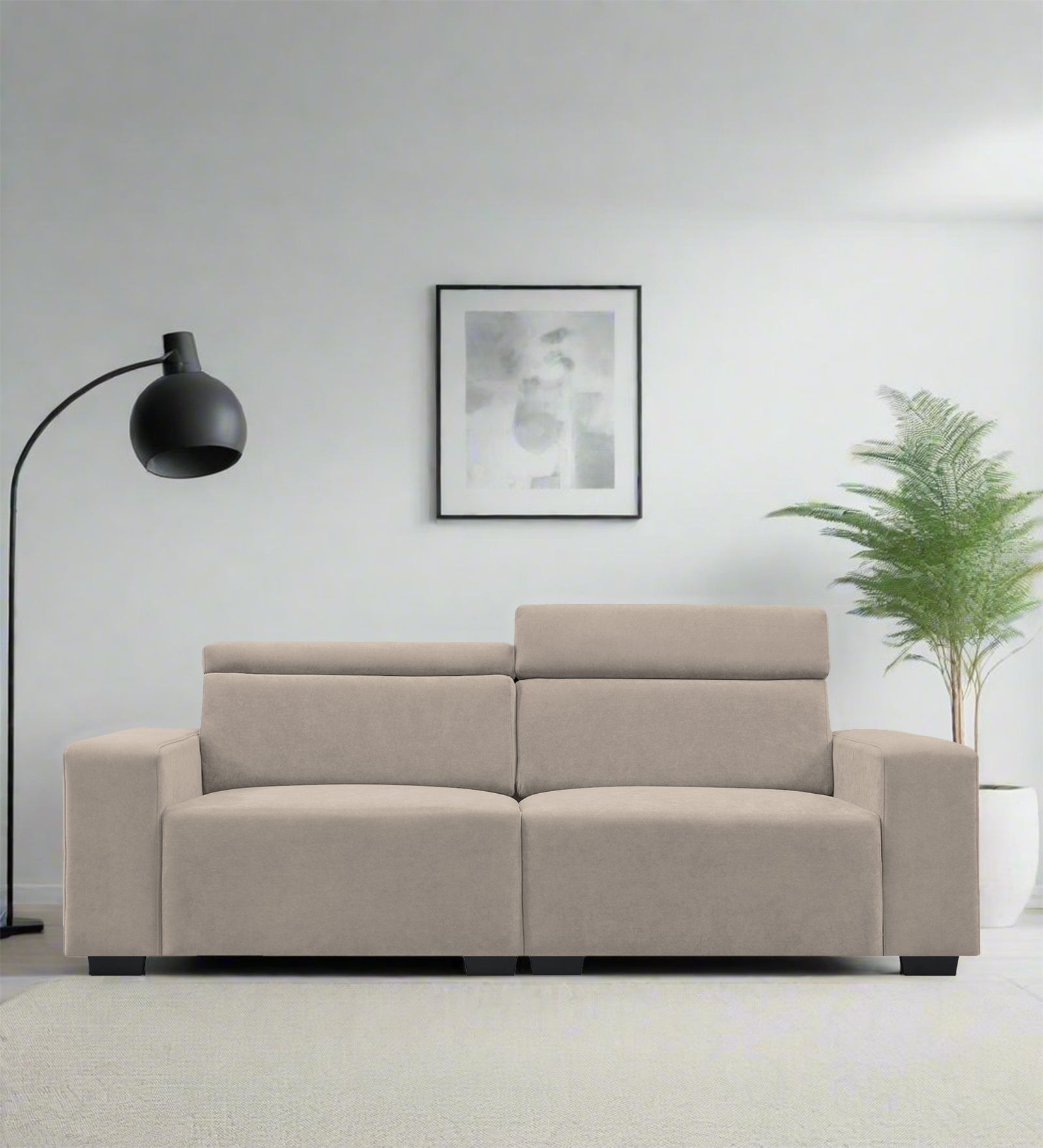 Hiro Fabric 2 Seater Sofa In Oat Beige Colour - Febonic Living