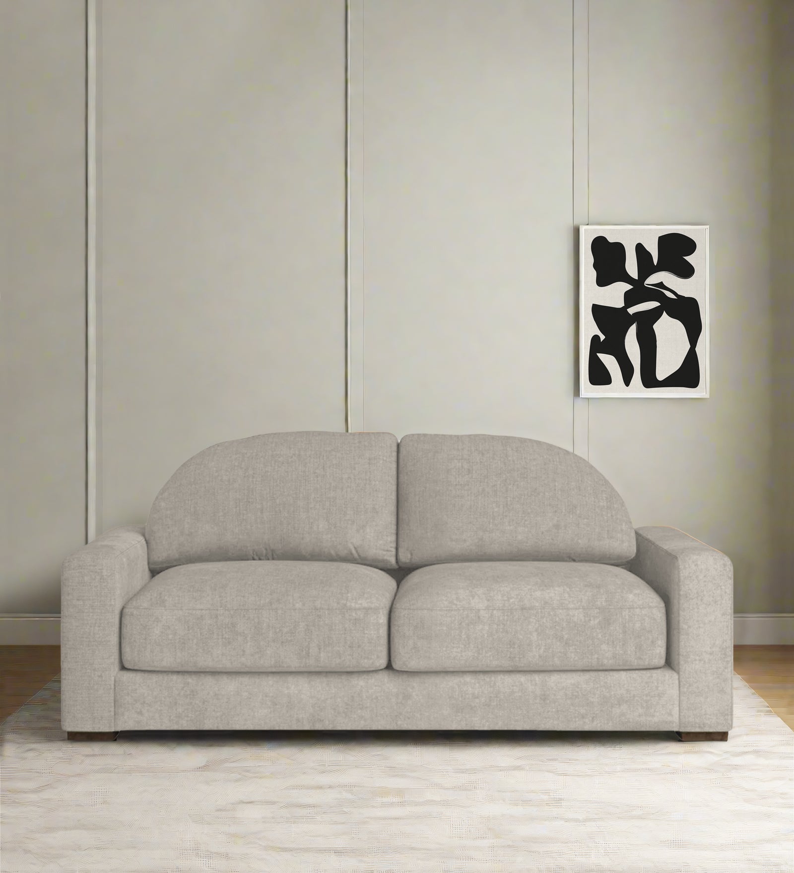 Dara Fabric 2 Seater Sofa In Ash Grey Colour - Febonic Living