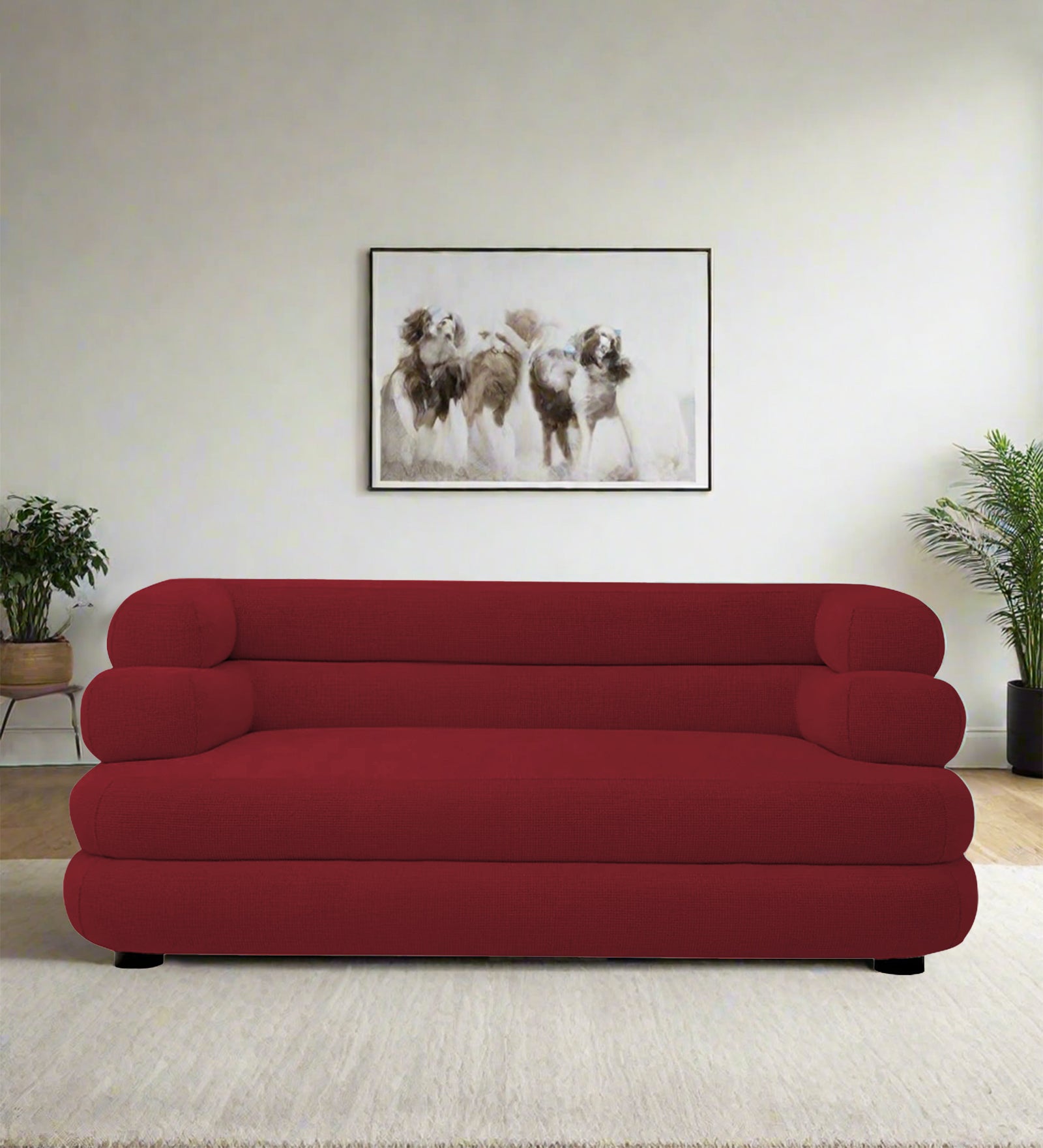Wener Fabric 2 Seater Sofa In Chilli Red Colour - Febonic Living