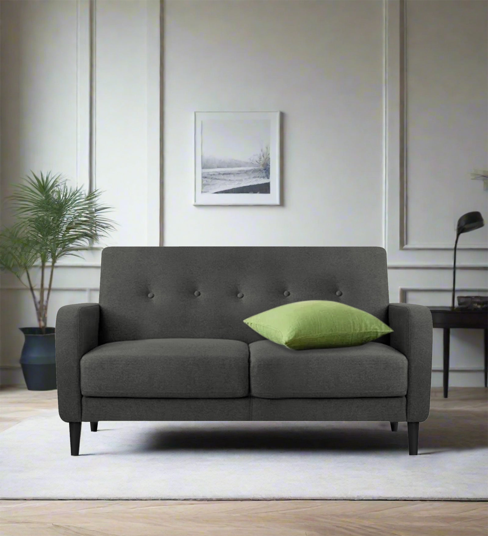 Marq Fabric 2 Seater Sofa In Charcoal Grey Colour - Febonic Living