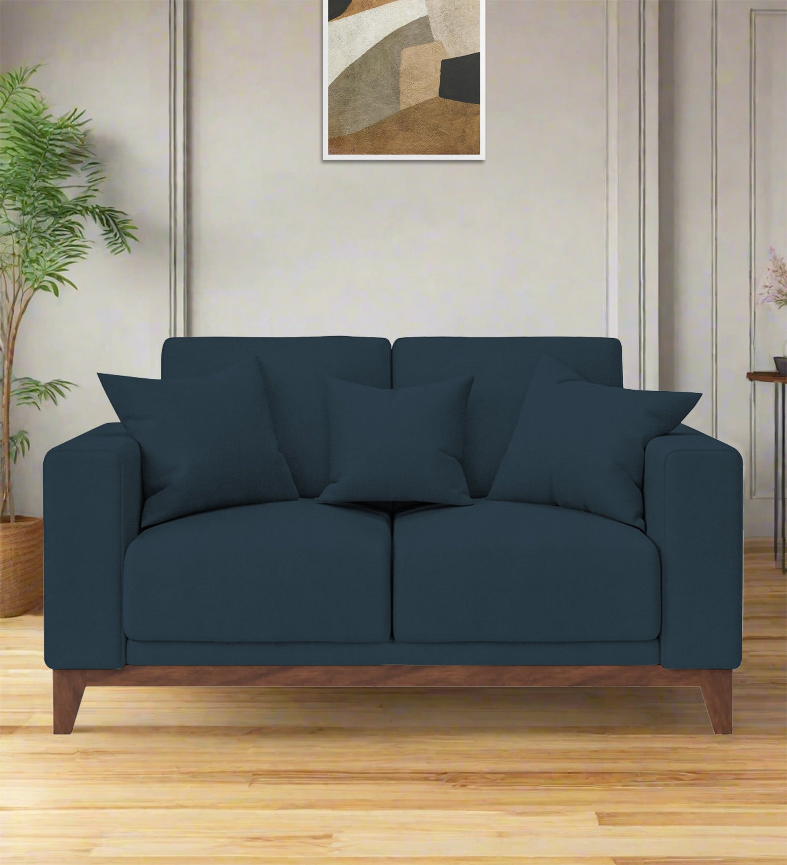 Luca Fabric 2 Seater Sofa In Cool Blue Colour - Febonic Living
