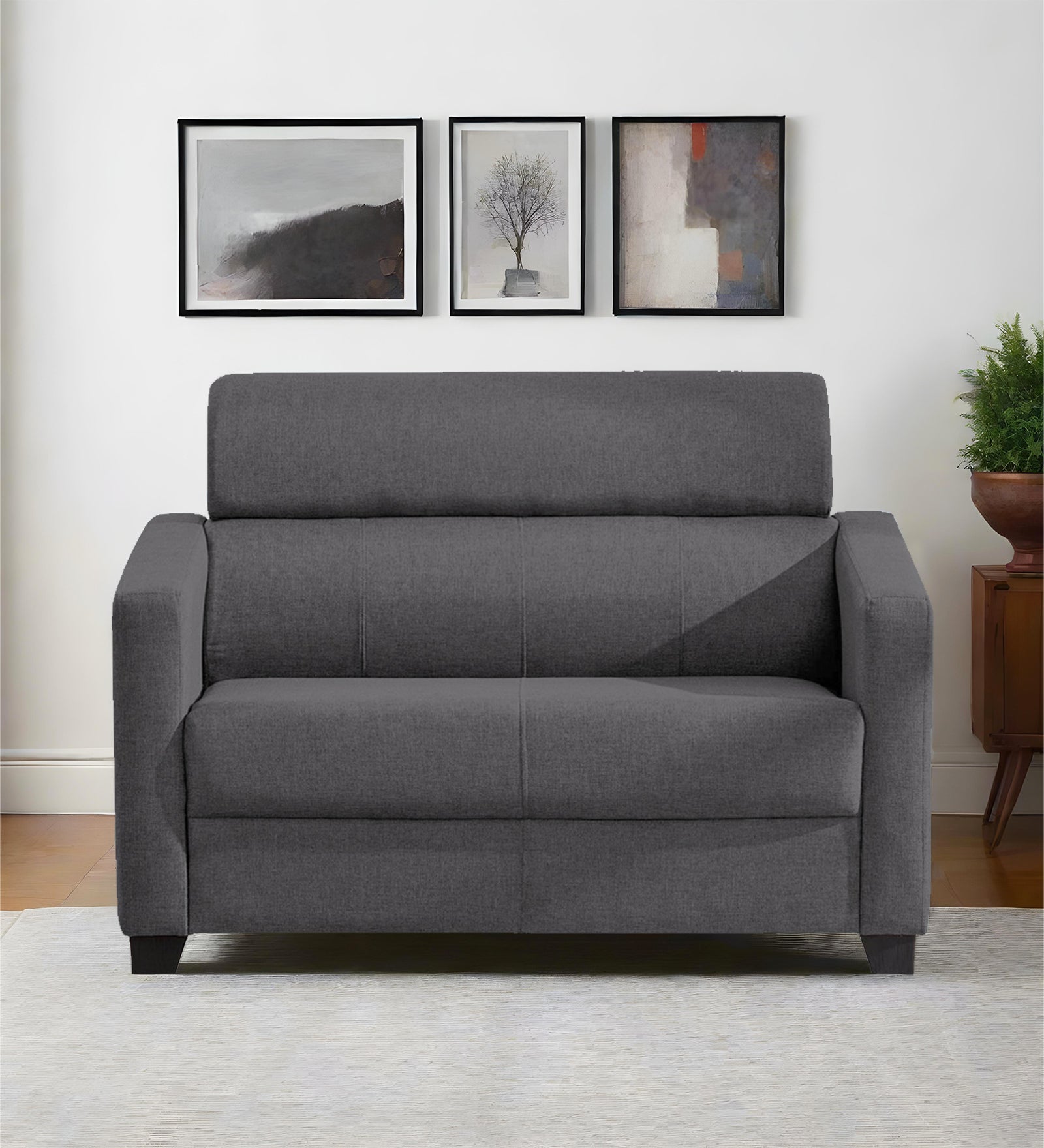 Devo Fabric 2 Seater Sofa In Sudo Grey Colour - Febonic Living