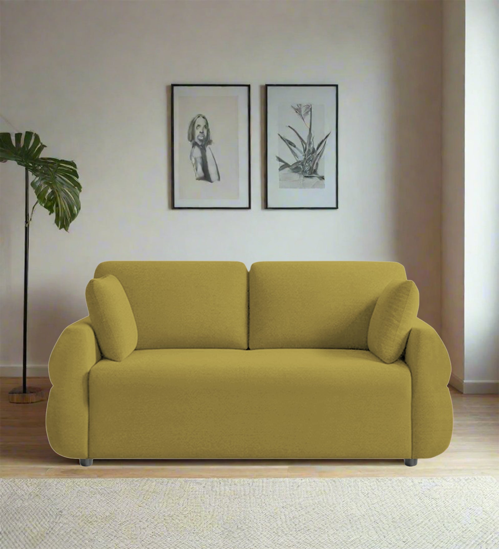 Jack Fabric 2 Seater Sofa In Parrot Green Colour - Febonic Living
