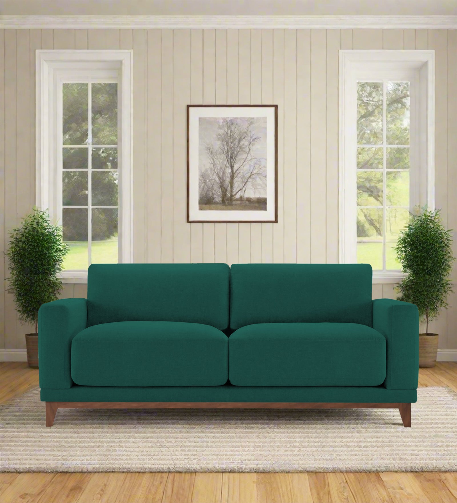 Esha Fabric 2 Seater Sofa In Sage Green Colour - Febonic Living
