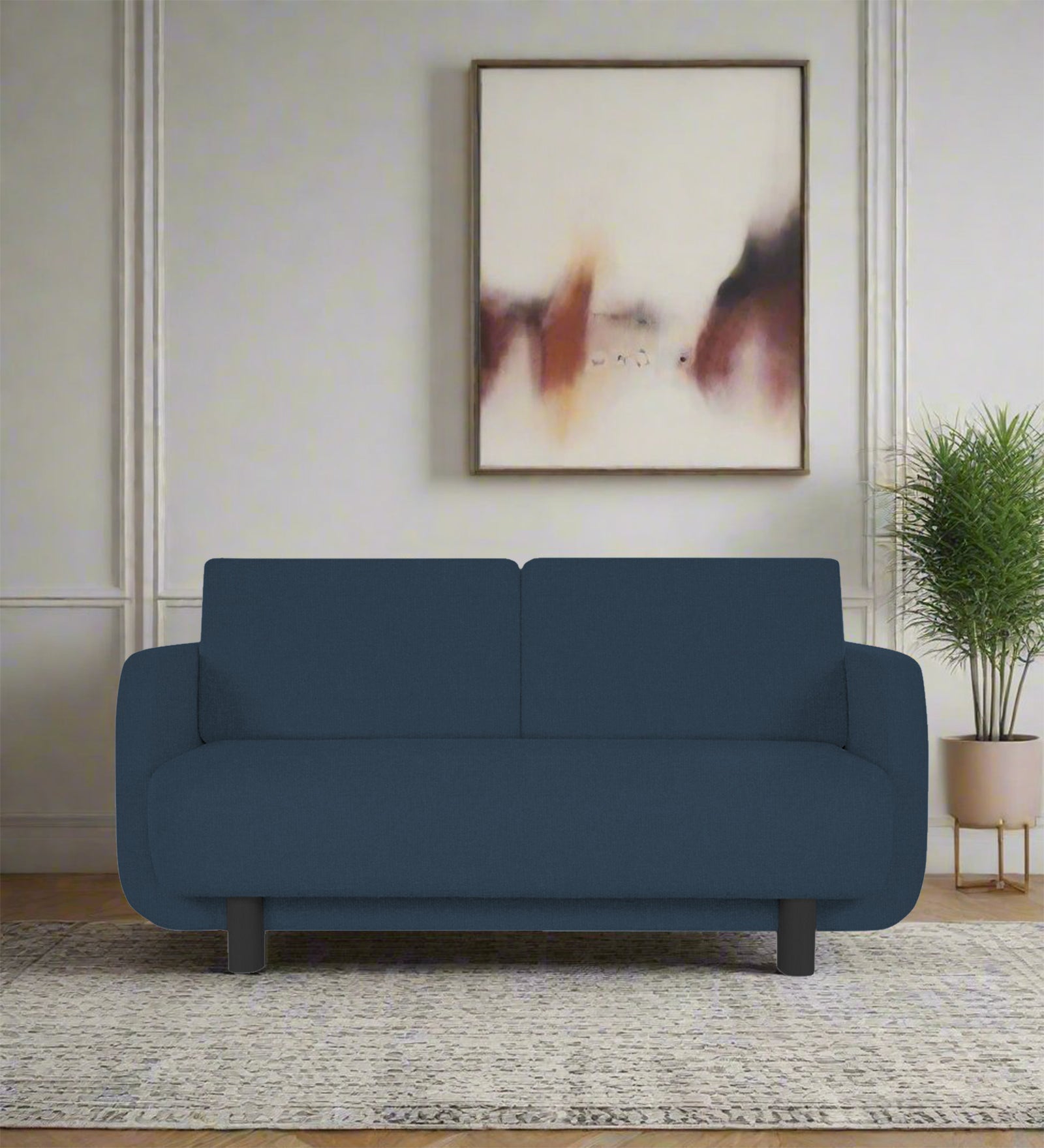 Varu Fabric 2 Seater Sofa In Light Blue Colour - Febonic Living