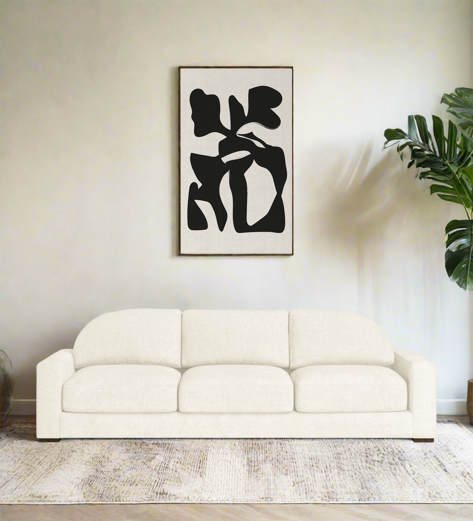 Dara Fabric 3 Seater Sofa In Ivory Cream Colour - Febonic Living