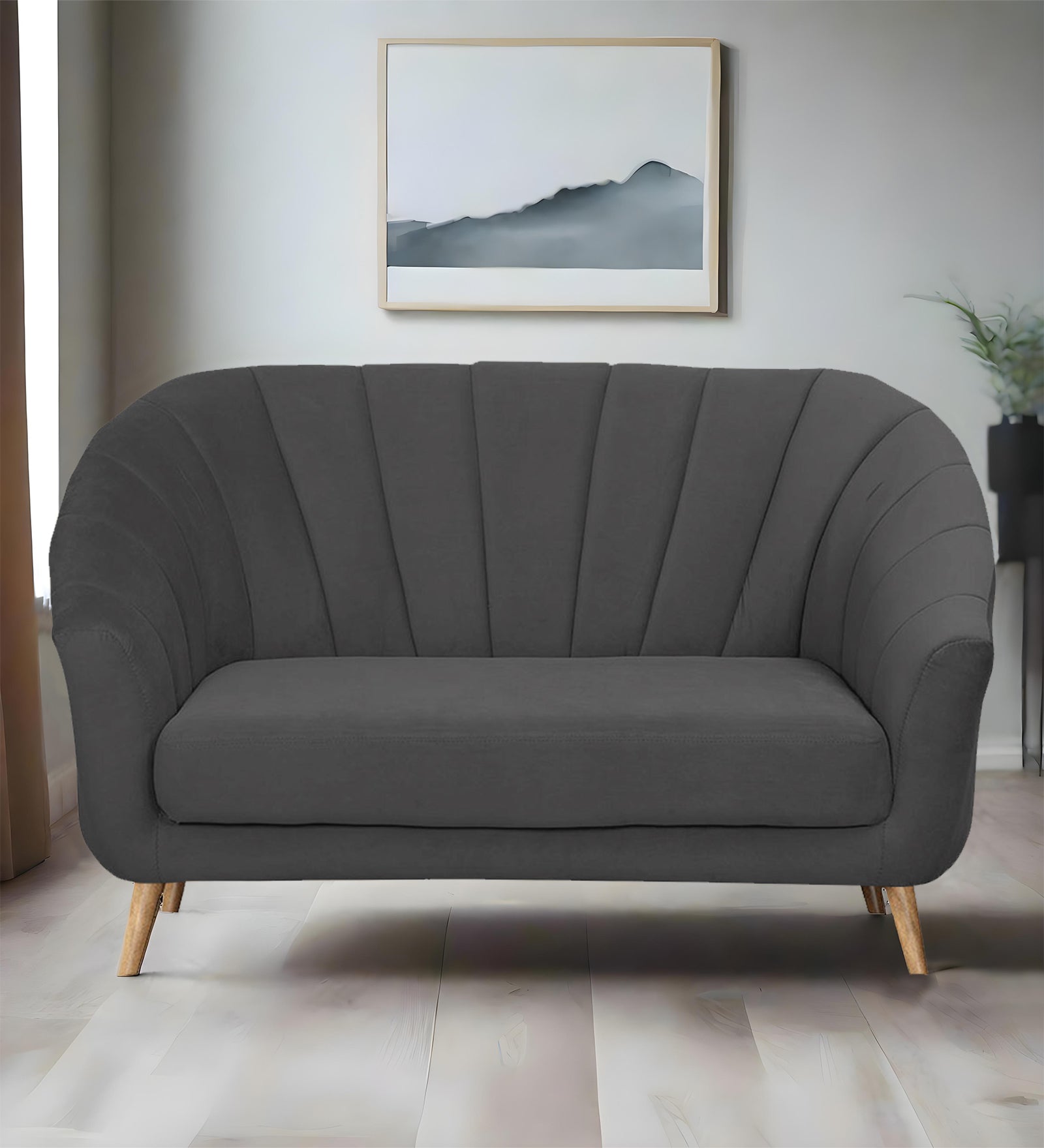 Kaylee Velvet 2 Seater Sofa In Davy grey Colour - Febonic Living