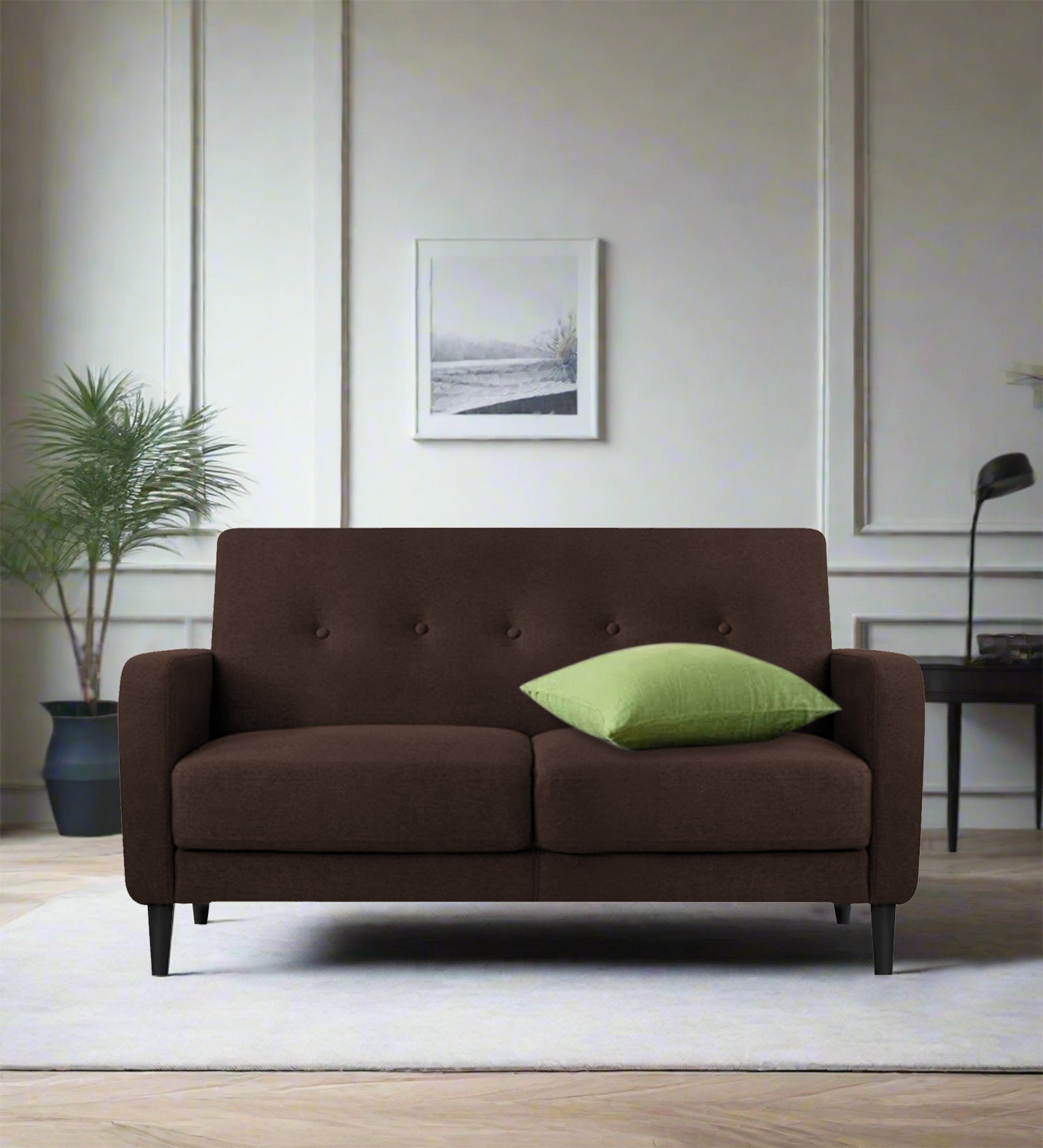 Marq Fabric 2 Seater Sofa In Coffee Brown Colour - Febonic Living