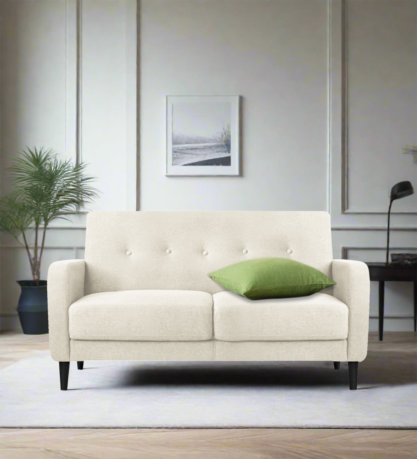 Marq Fabric 2 Seater Sofa In Ivory Cream Colour - Febonic Living