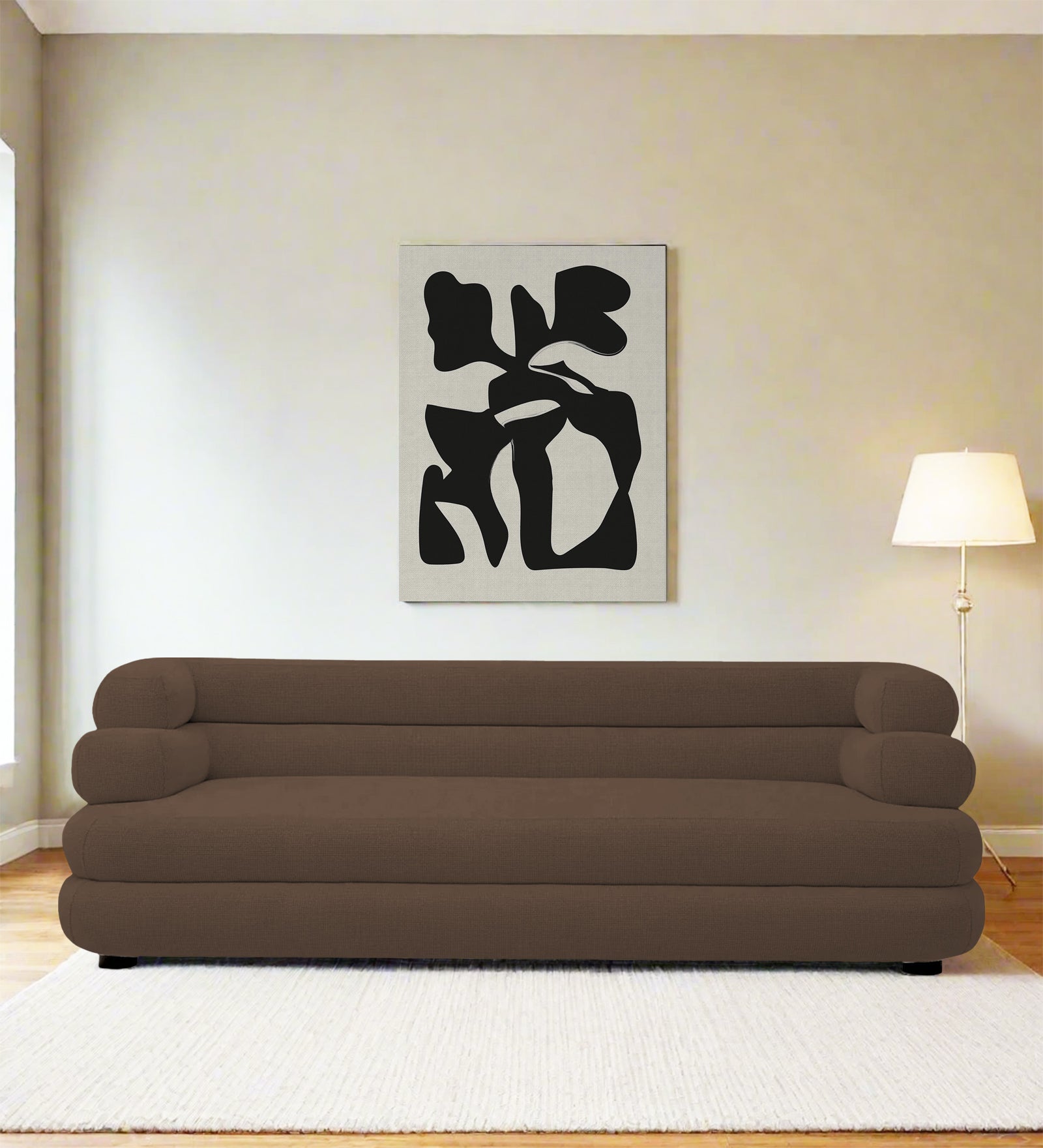 Wener Fabric 3 Seater Sofa In Rosy Brown Colour - Febonic Living