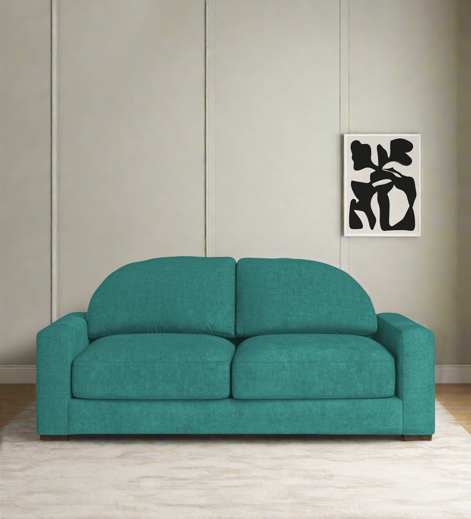 Dara Fabric 2 Seater Sofa In Sea Green Colour - Febonic Living