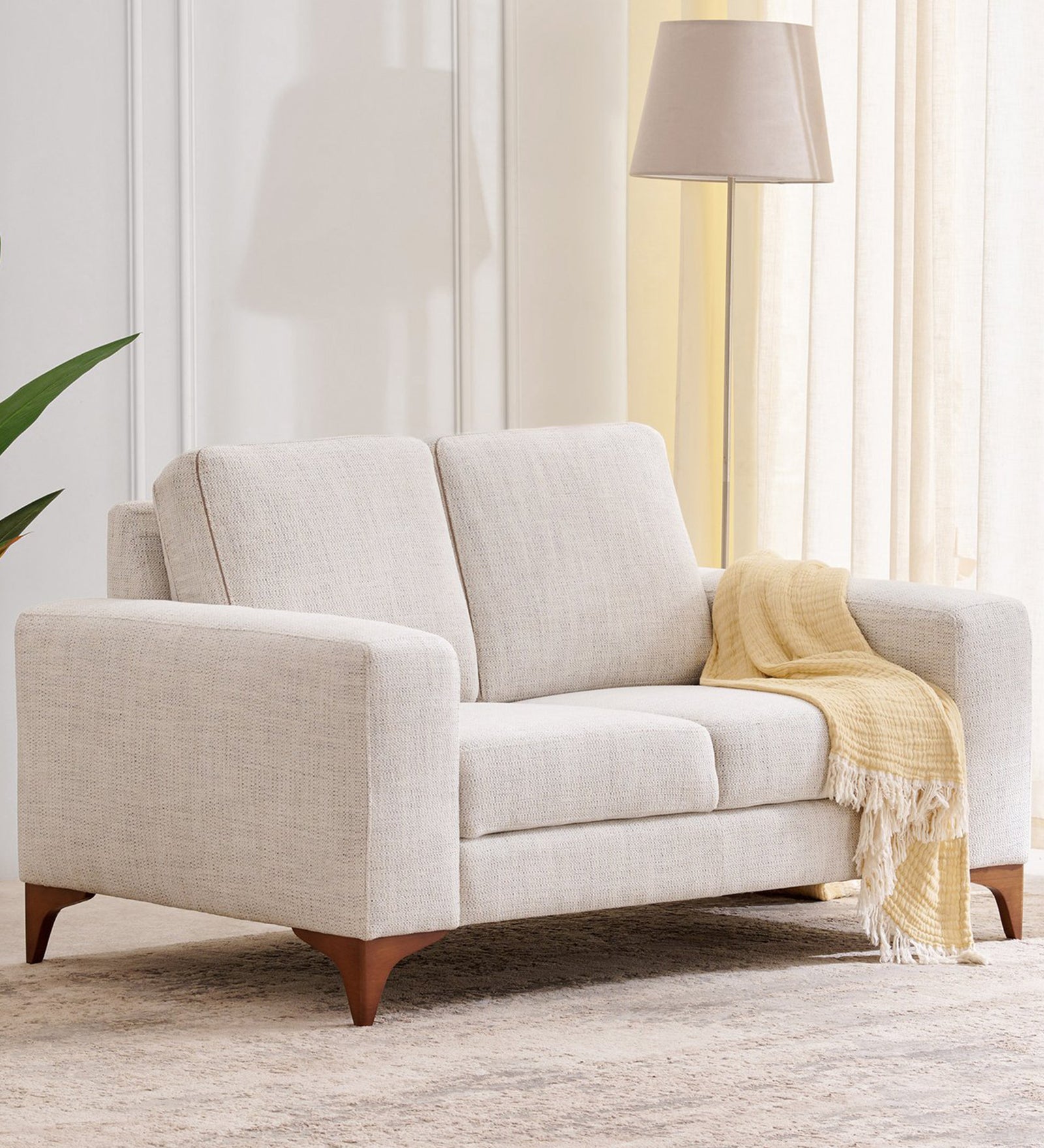 Quebec Fabric 2 Seater Sofa in Mayback Beige Colour - Febonic Living