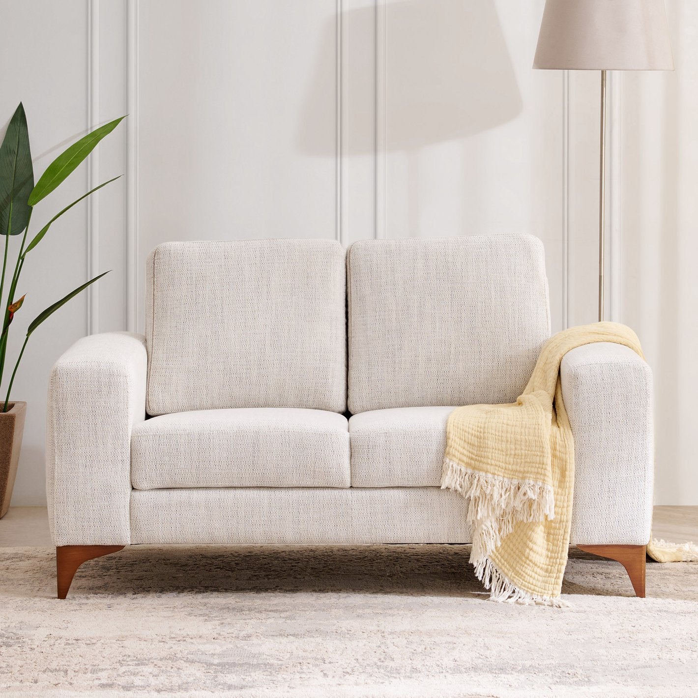 Quebec Fabric 2 Seater Sofa in Mayback Beige Colour - Febonic Living