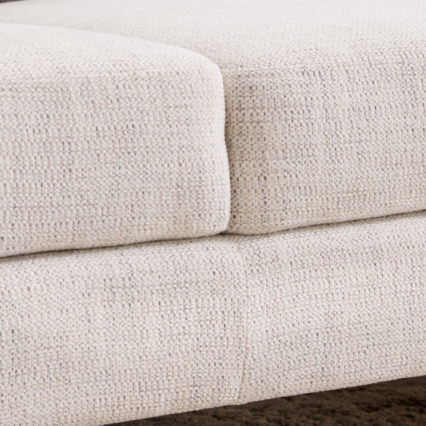 Quebec Fabric 1 Seater Sofa in Mayback Beige Colour - Febonic Living