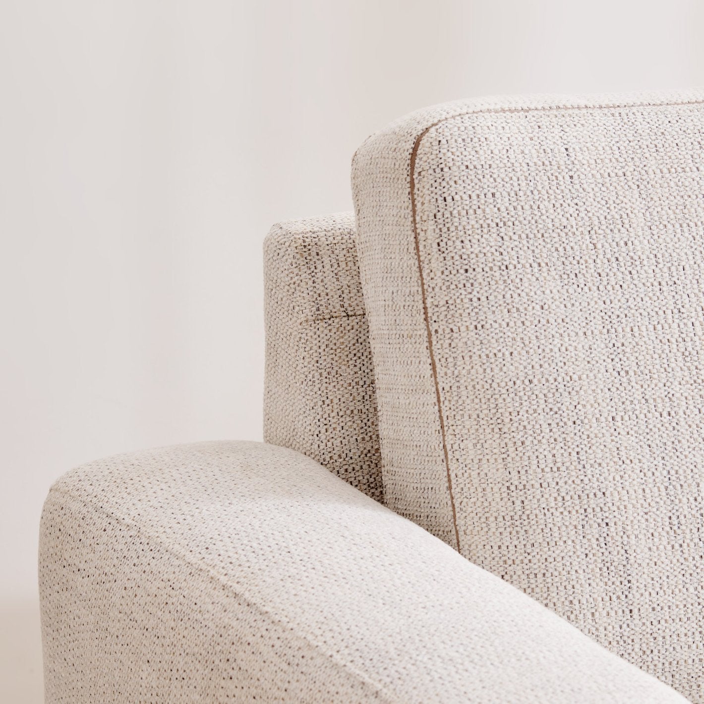 Quebec Fabric 1 Seater Sofa in Mayback Beige Colour - Febonic Living