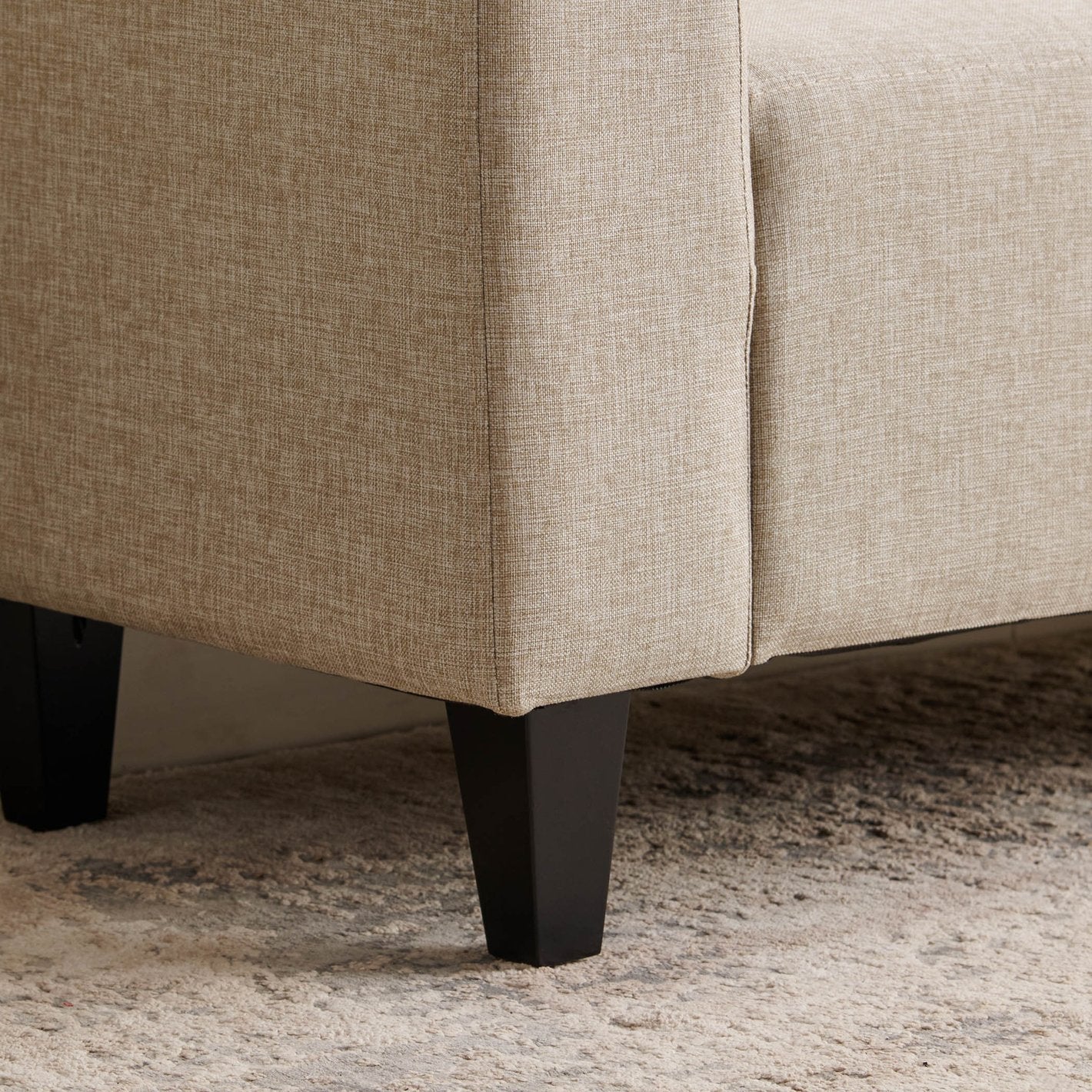 Berry Fabric Bench In Cosmic Beige Colour - Febonic Living
