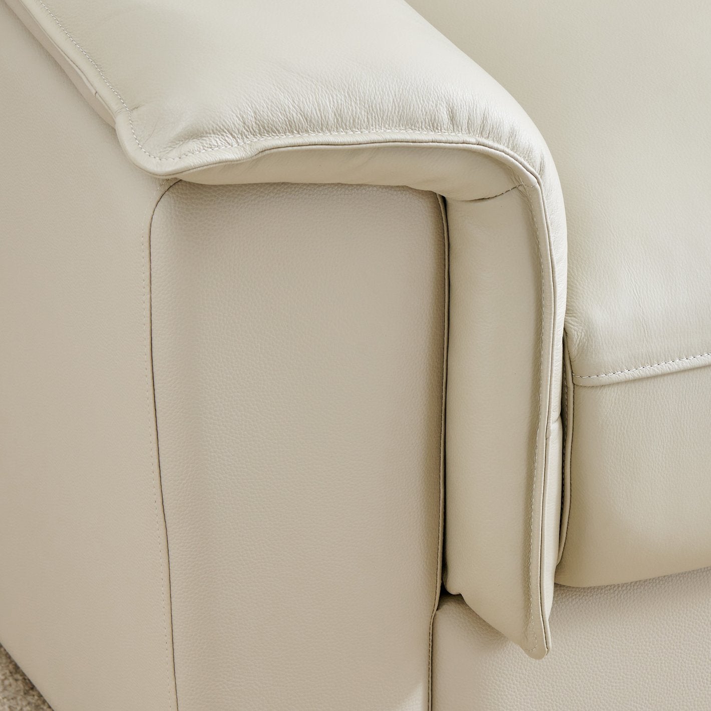 Magma Leather 3 Seater Sofa In Marble Beige Colour - Febonic Living