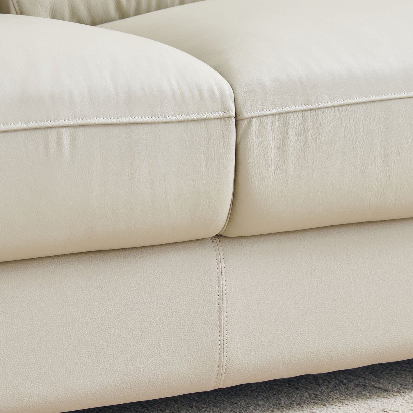 Magma Leather 3 Seater Sofa In Marble Beige Colour - Febonic Living