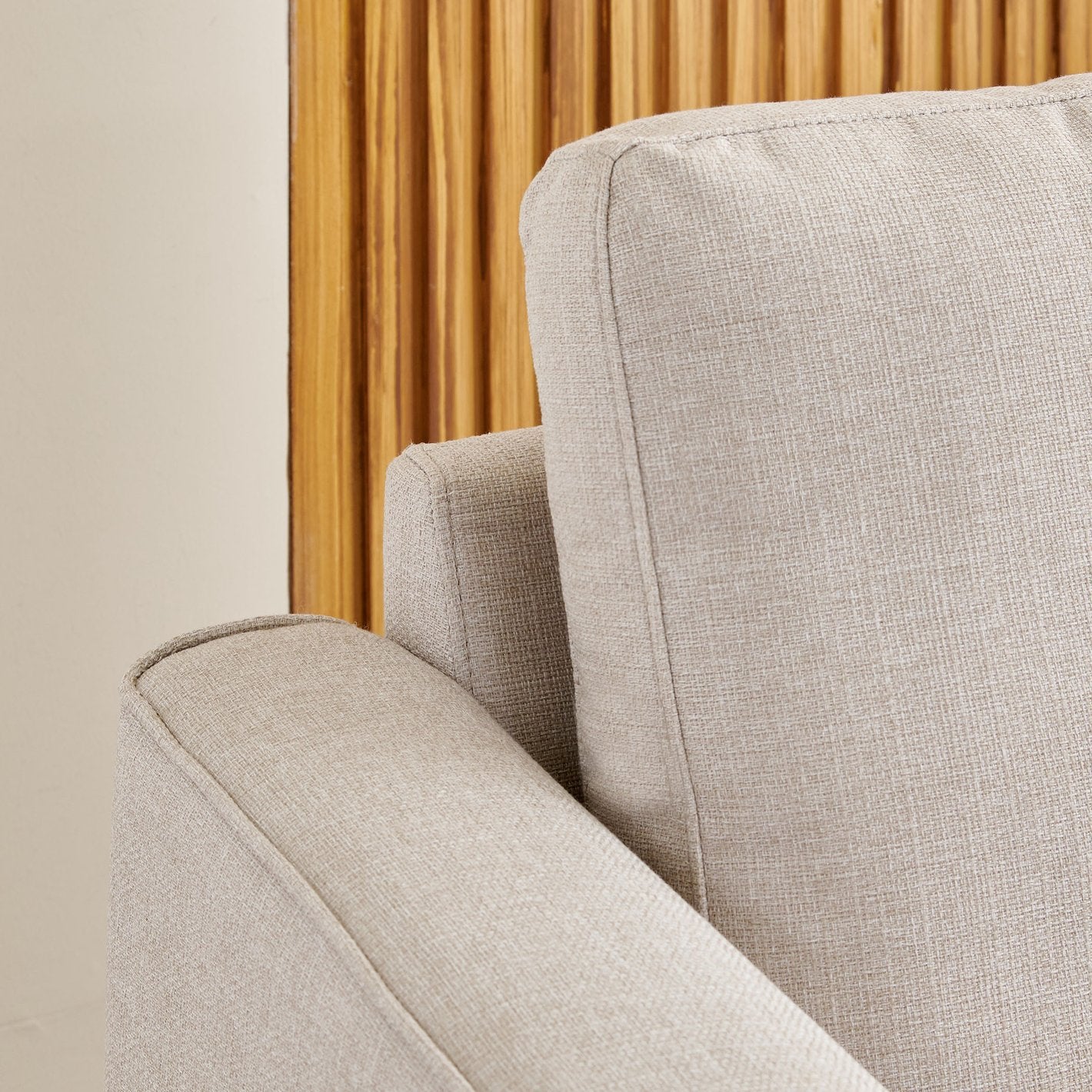 Halifax Fabric 1 Seater Sofa in Crypto Beige Colour - Febonic Living