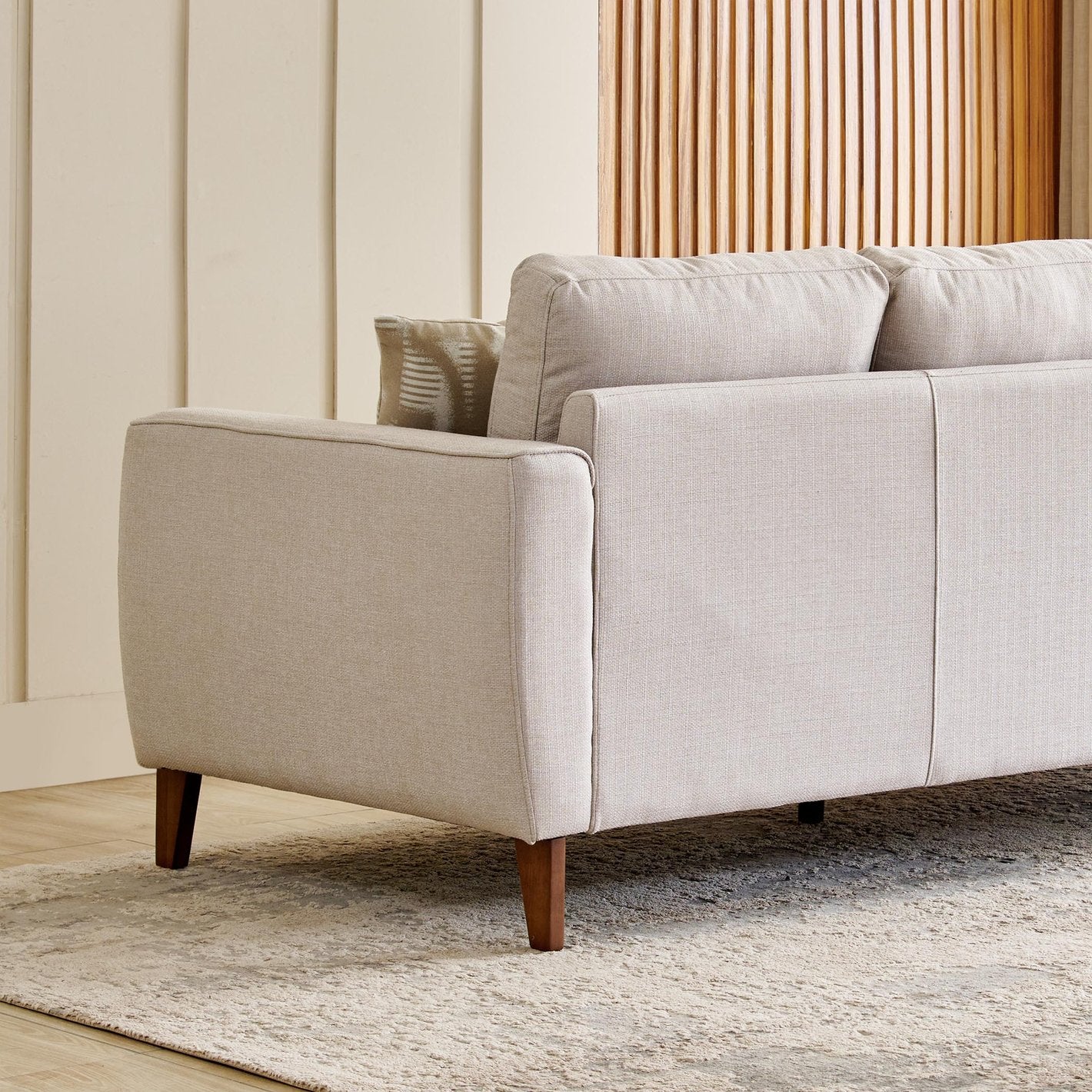 Halifax Fabric 3 Seater Sofa in Crypto Beige Colour - Febonic Living