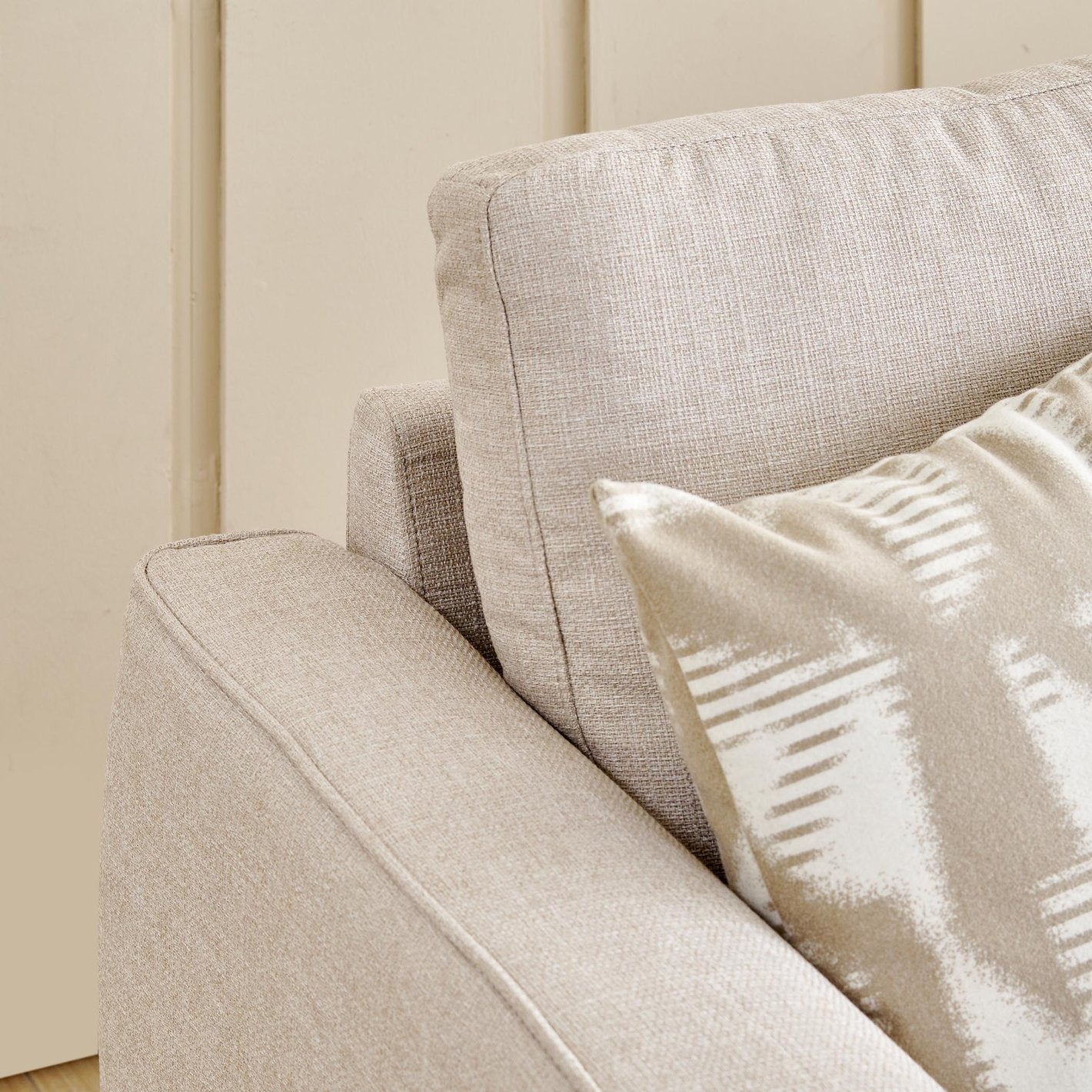 Halifax Fabric 3 Seater Sofa in Crypto Beige Colour - Febonic Living