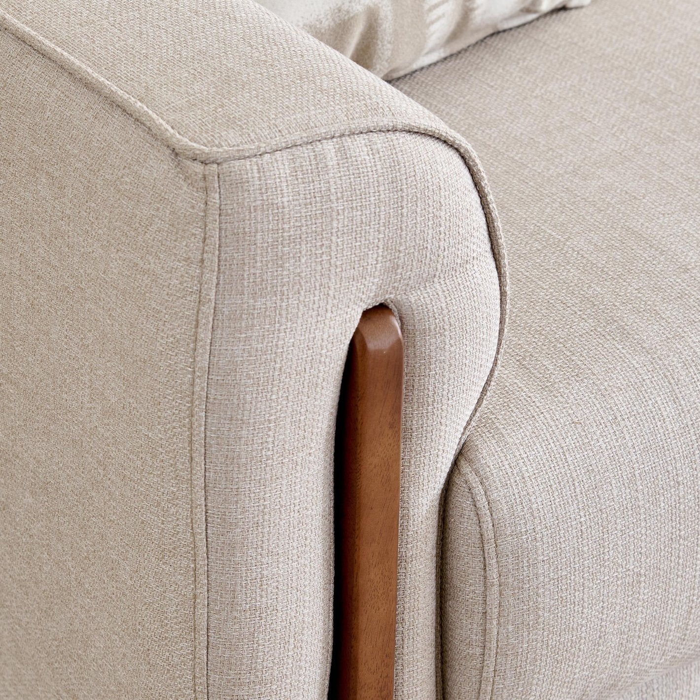 Halifax Fabric 3 Seater Sofa in Crypto Beige Colour - Febonic Living