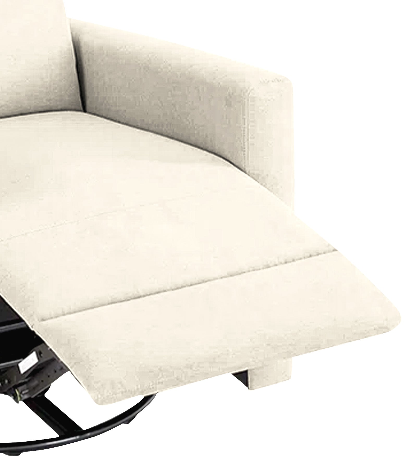 Zura Fabric 1 Seater Rotating Motorized Recliner In Ivory Cream Colour - Febonic Living
