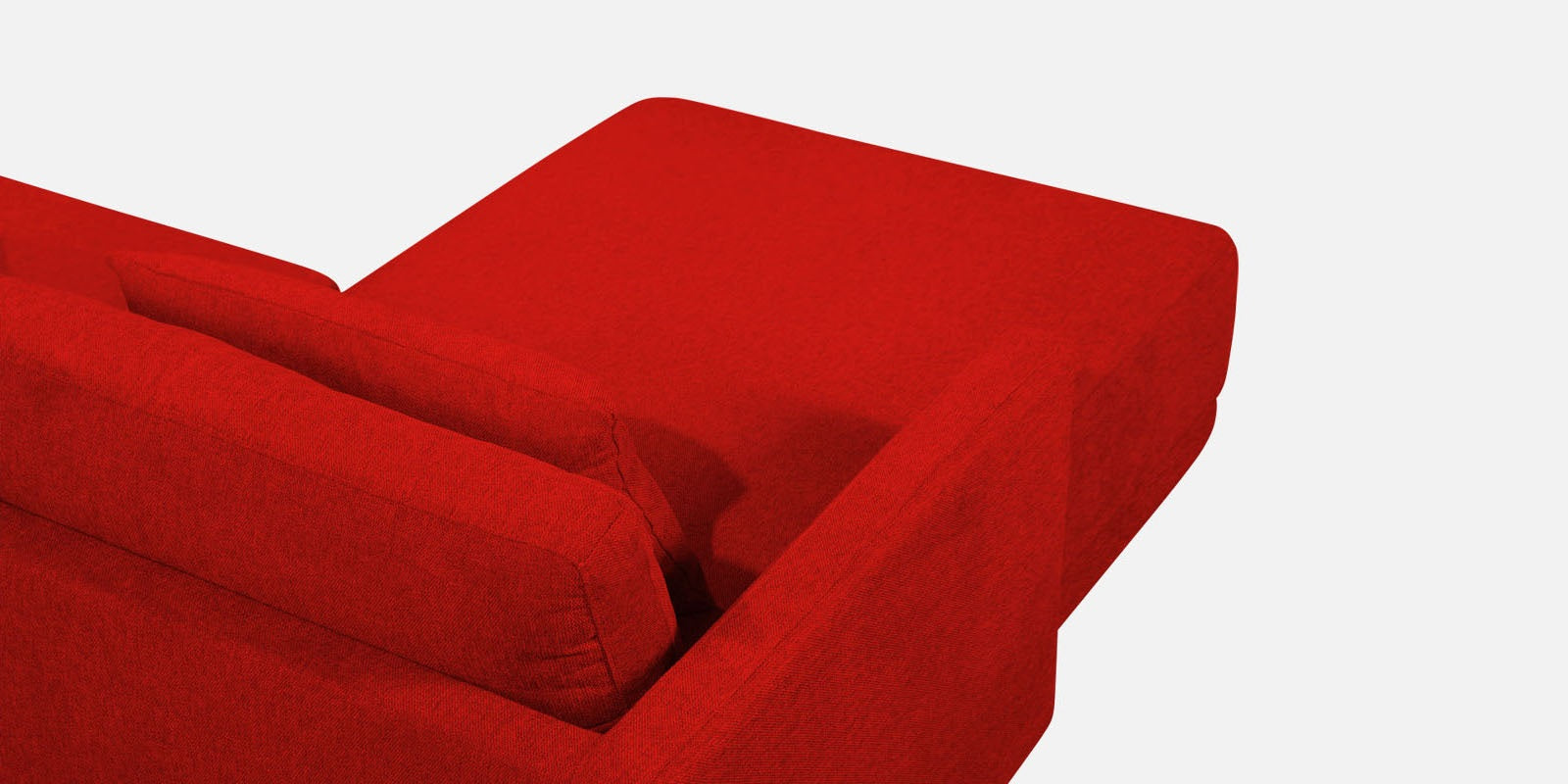 Kera Fabric RHS Sectional Sofa (3+Lounger) In Ruby Red Colour - Febonic Living
