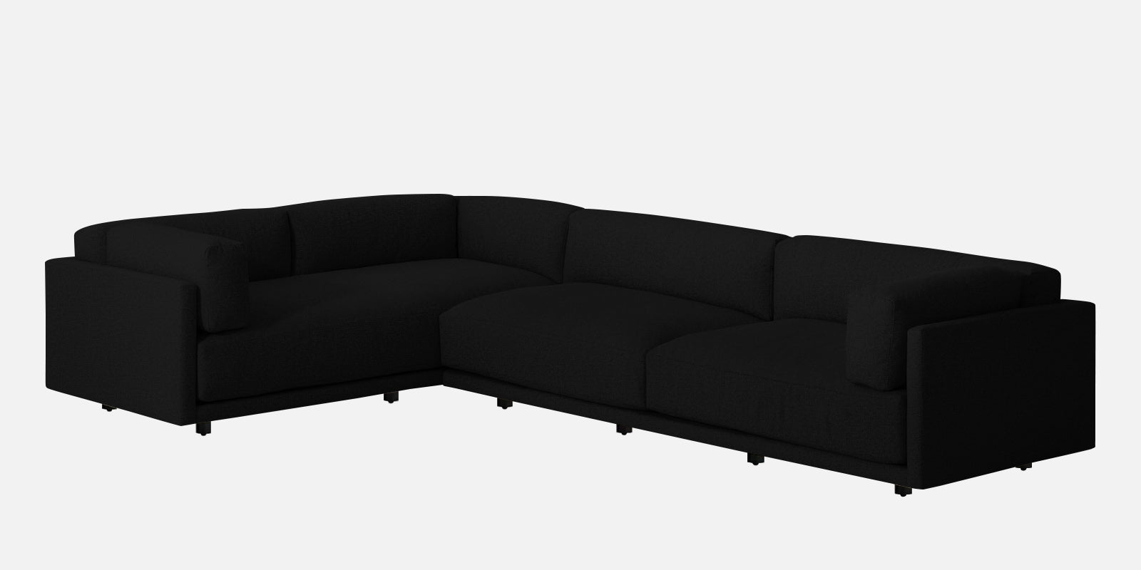 Nixon Fabric 6 Seater LHS Corner Sofa In Zed Black Colour - Febonic Living