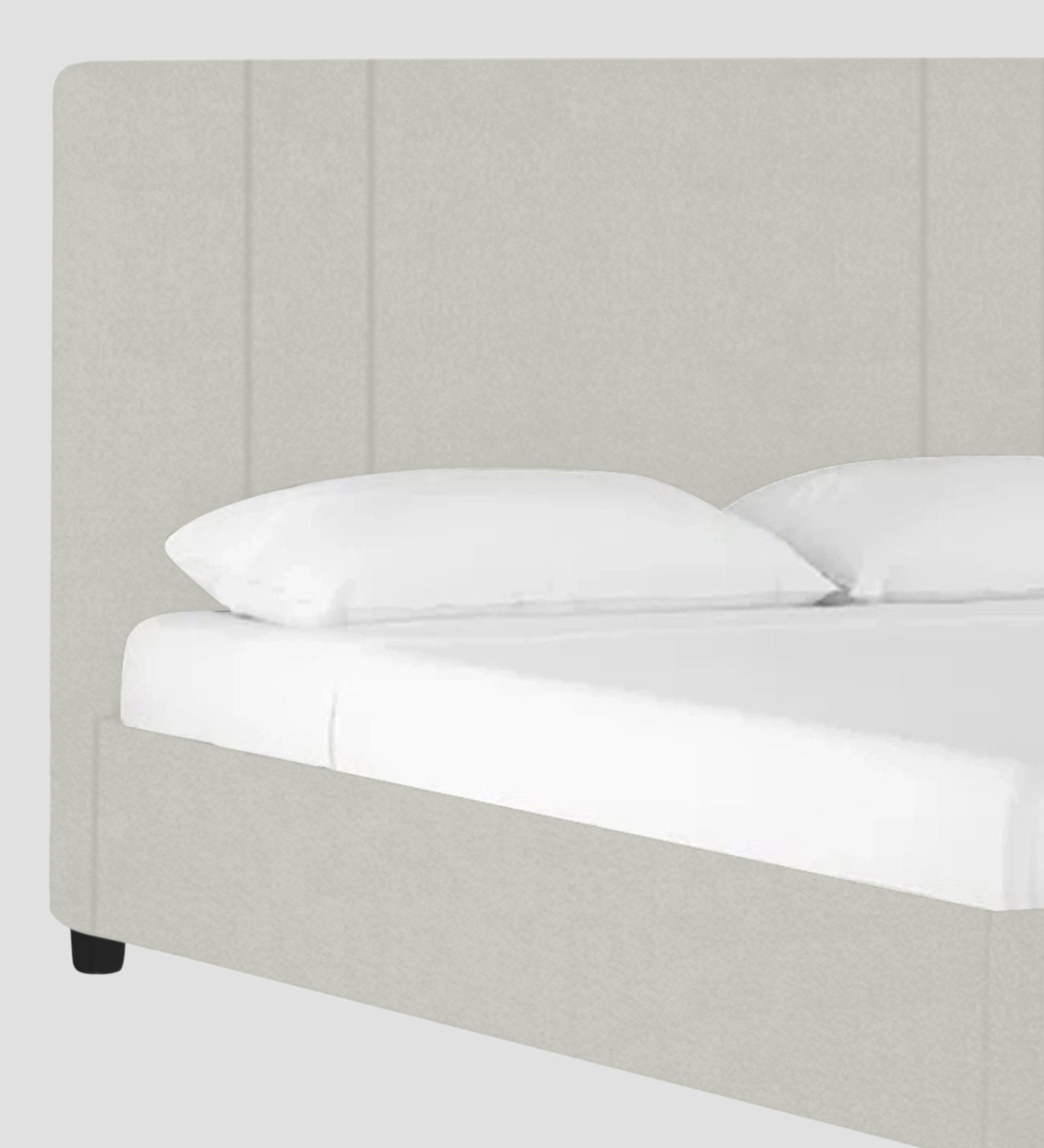 Asyra Velvet Queen Size Bed in Bone Grey Colour With Box Storage - Febonic Living