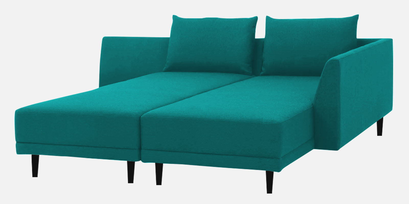 Ira Fabric LHS 6 Seater Convertible Sofa Cum Bed In Sea Green Colour - Febonic Living