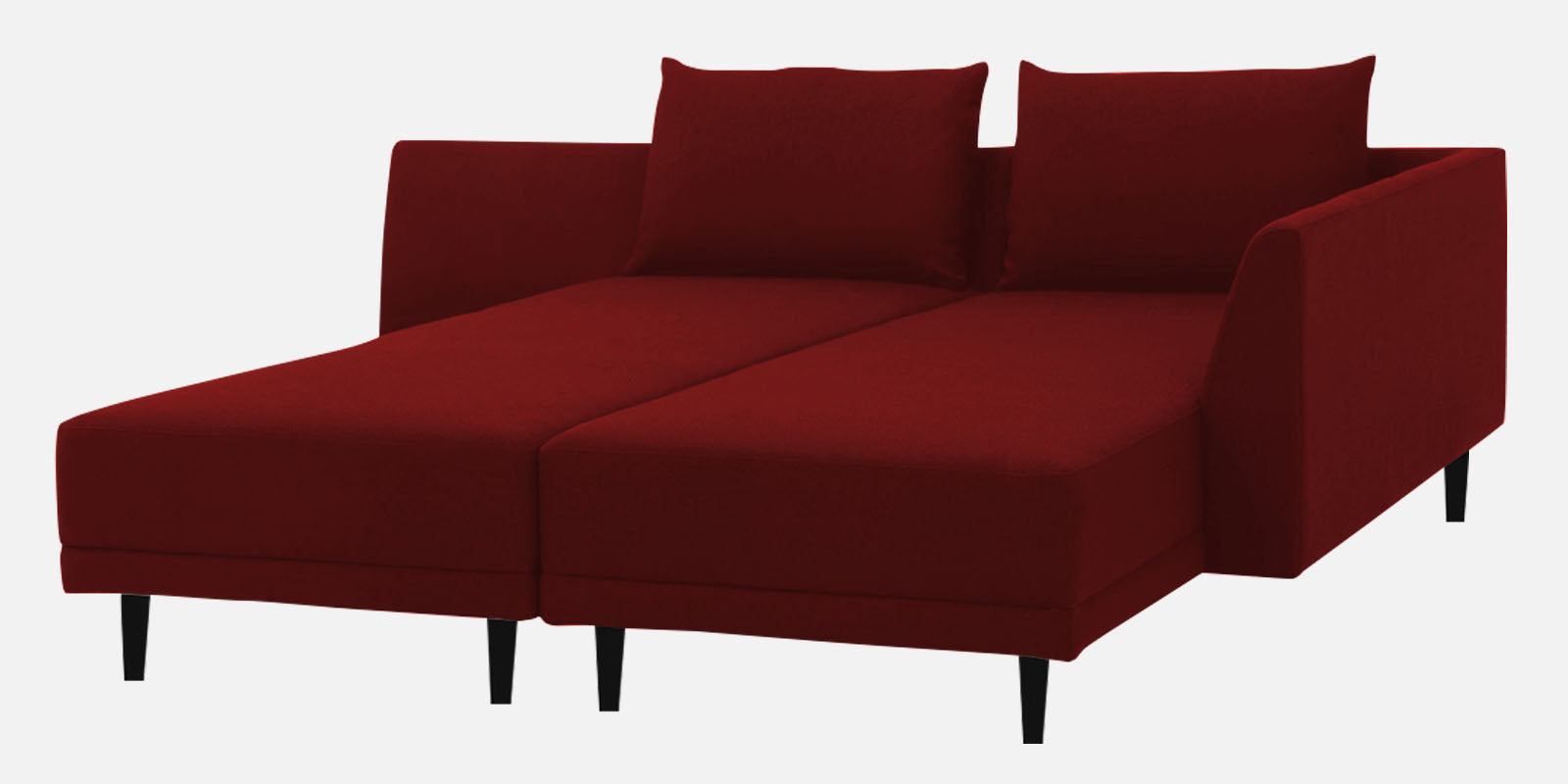 Ira Fabric LHS 6 Seater Convertible Sofa Cum Bed In Blood Maroon Colour - Febonic Living